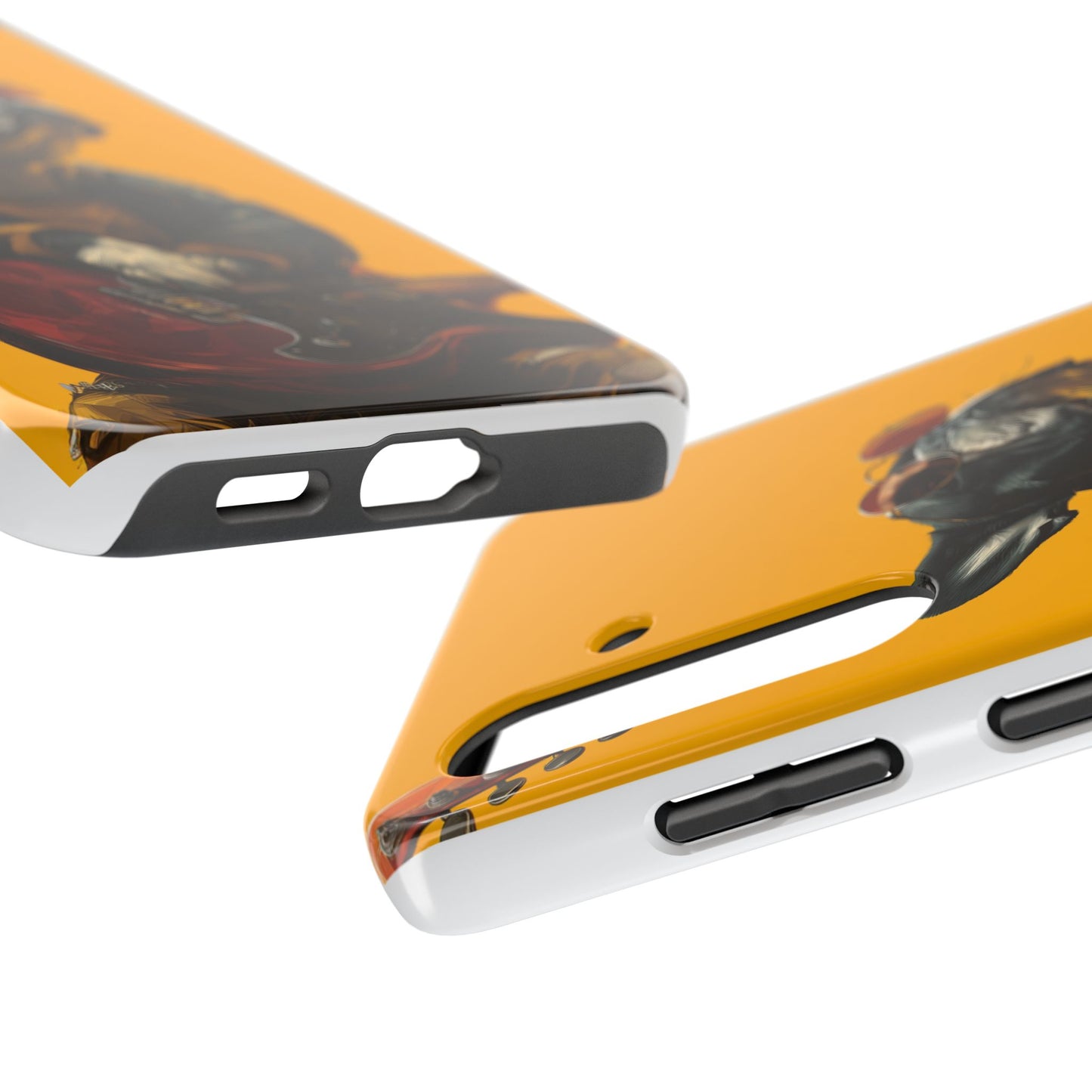 French Bulldog with Red Sunglasses Playing Red Guitar Tough Phone Case