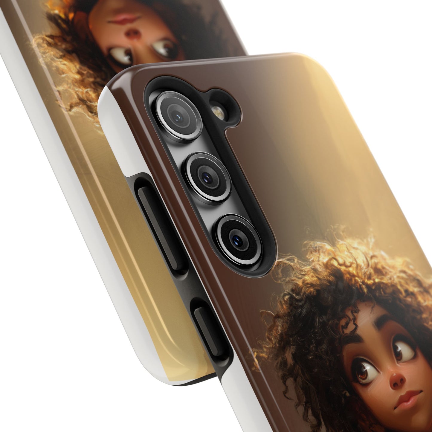Artistic Tough Phone Case with Whimsical Character Design