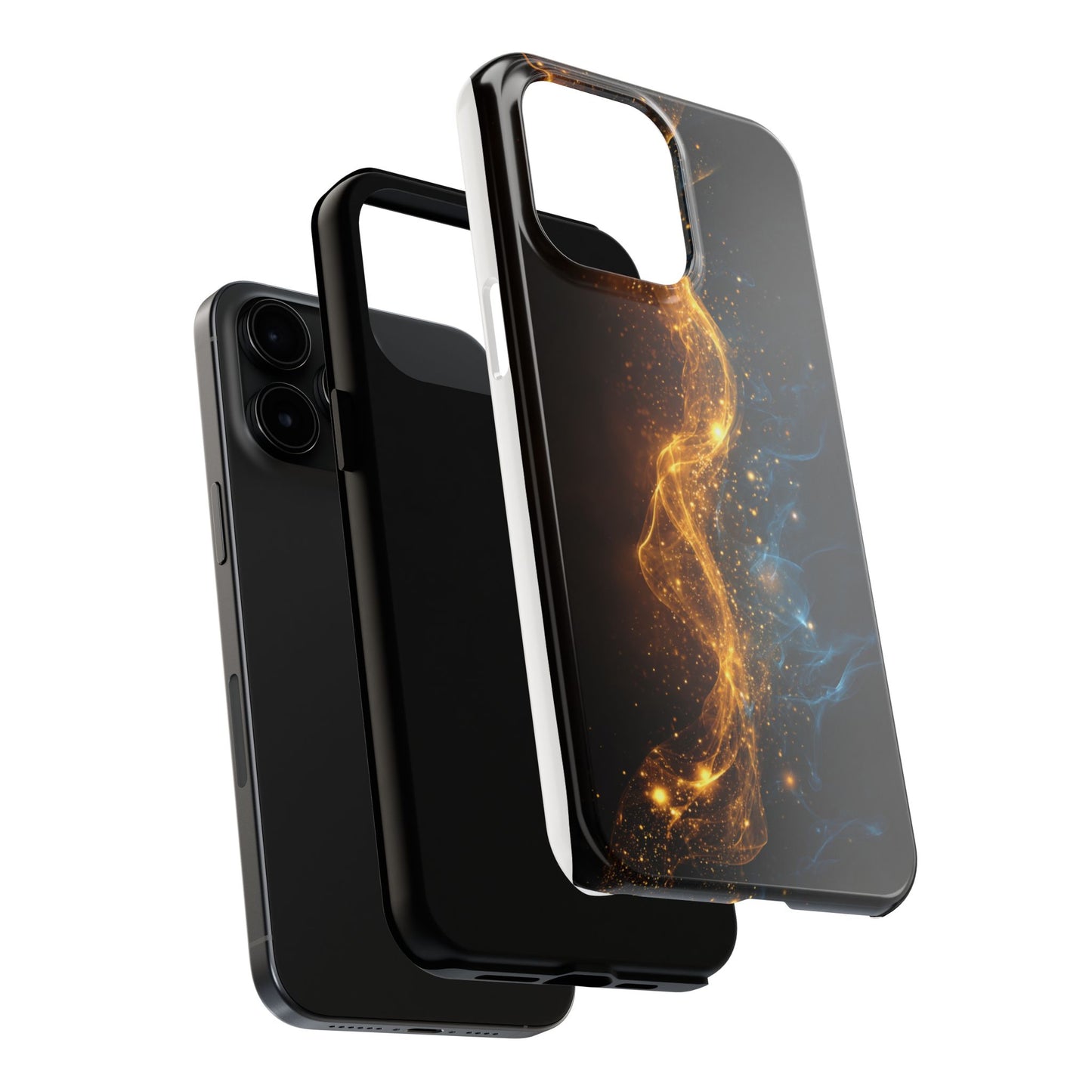 Dynamic Gold and Blue Tough Phone Case - Durable Protection with a Stunning Design