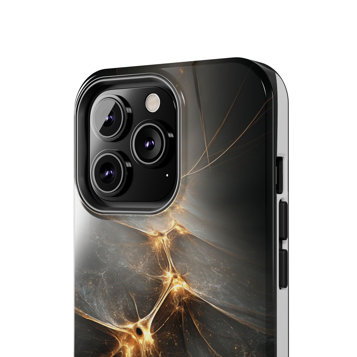 Tough Phone Case - Elegant Gold Fractal Design for Tech Lovers