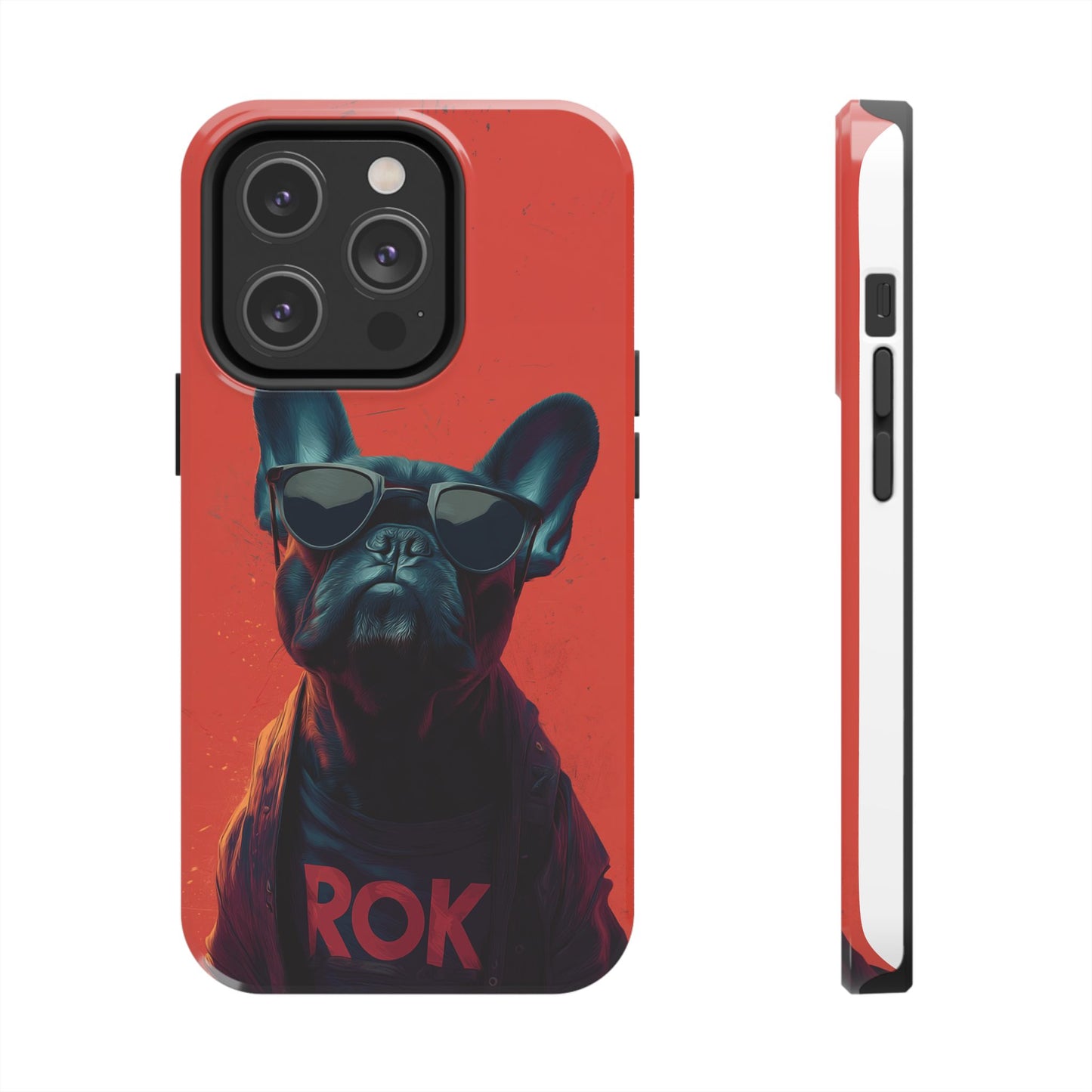 Rockin’ Dogs Tough Phone Case - Playful Guitarist & Cool Bulldog for Pet Lovers