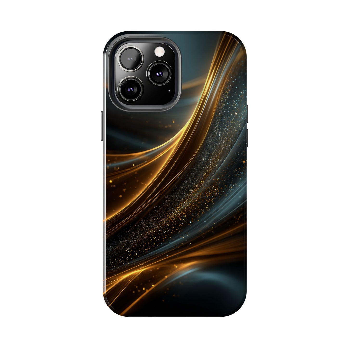 Elegant Tough Phone Case with Glittering Waves Design