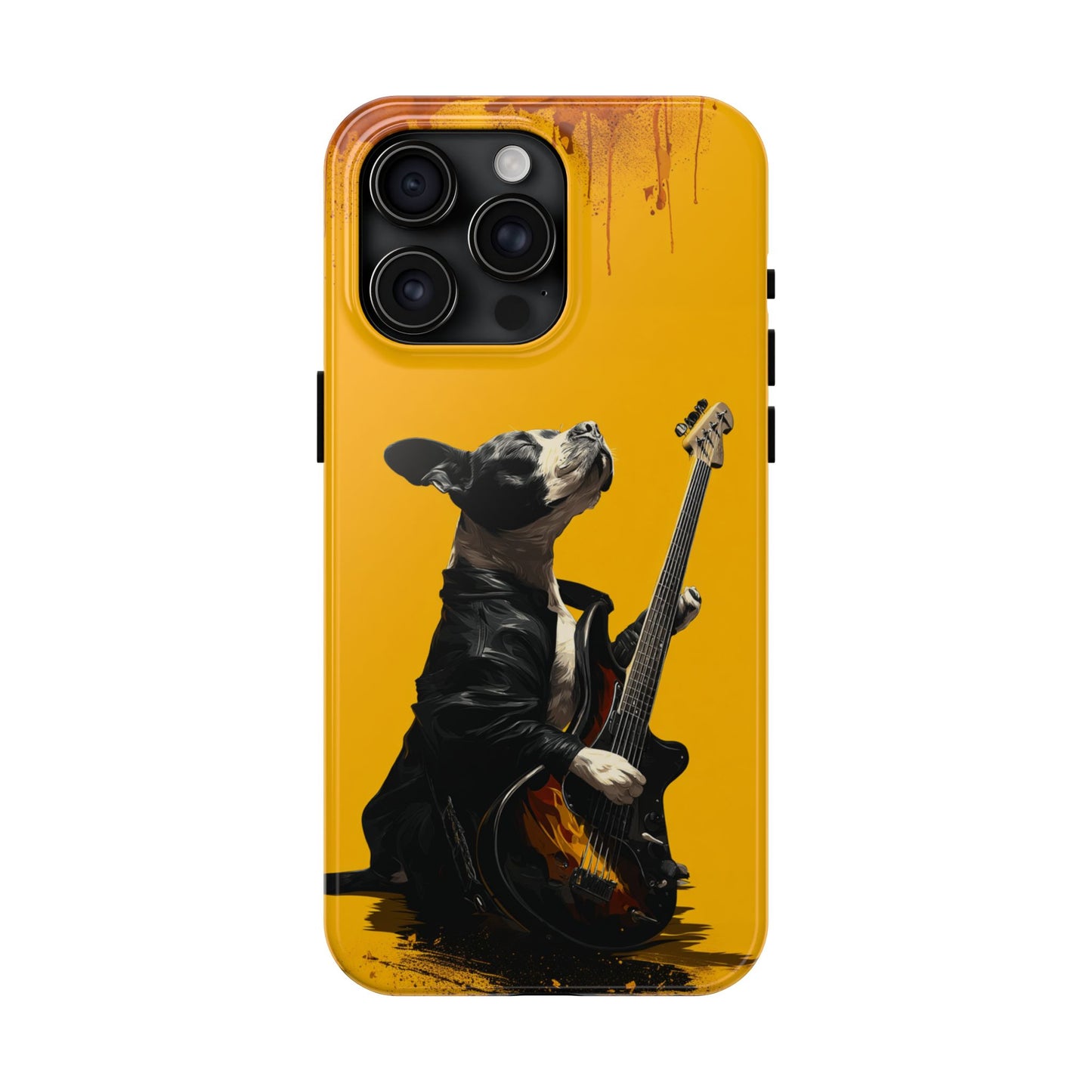 Rock Star Dog with Guitar Tough Phone Case – Wearable Art for Pet & Music Enthusiasts