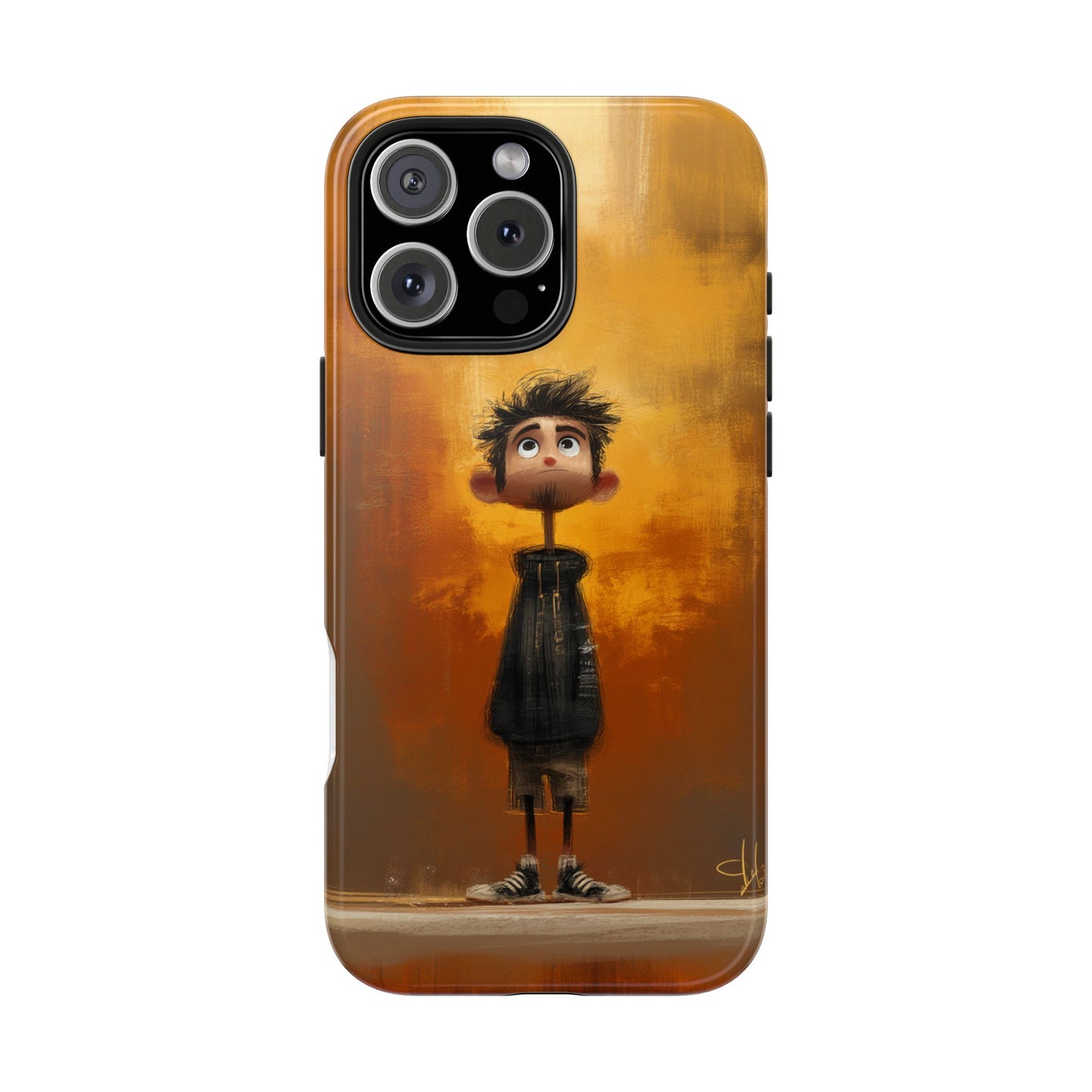 Unique Tough Phone Cases with Artistic Boy Design - Perfect for Kids and Teens