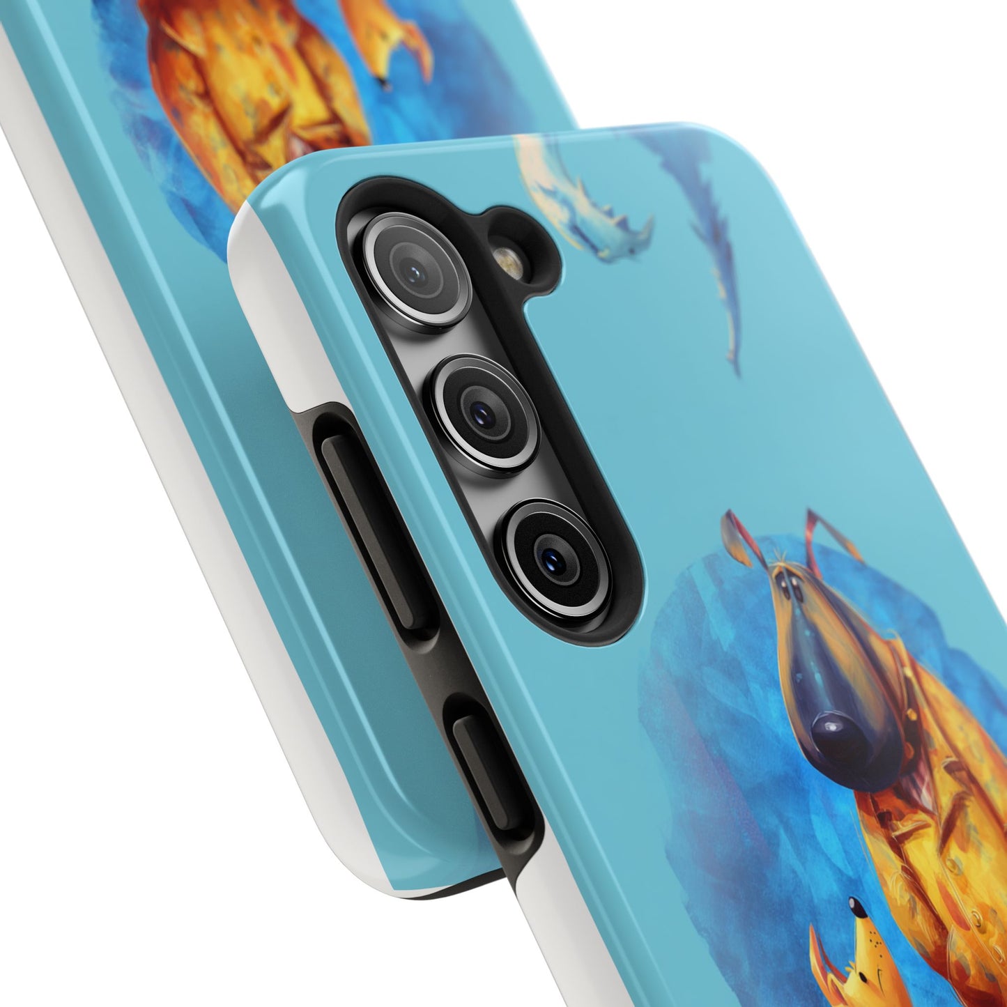 Whimsical Dog-Themed Tough Phone Case for Pet Lovers