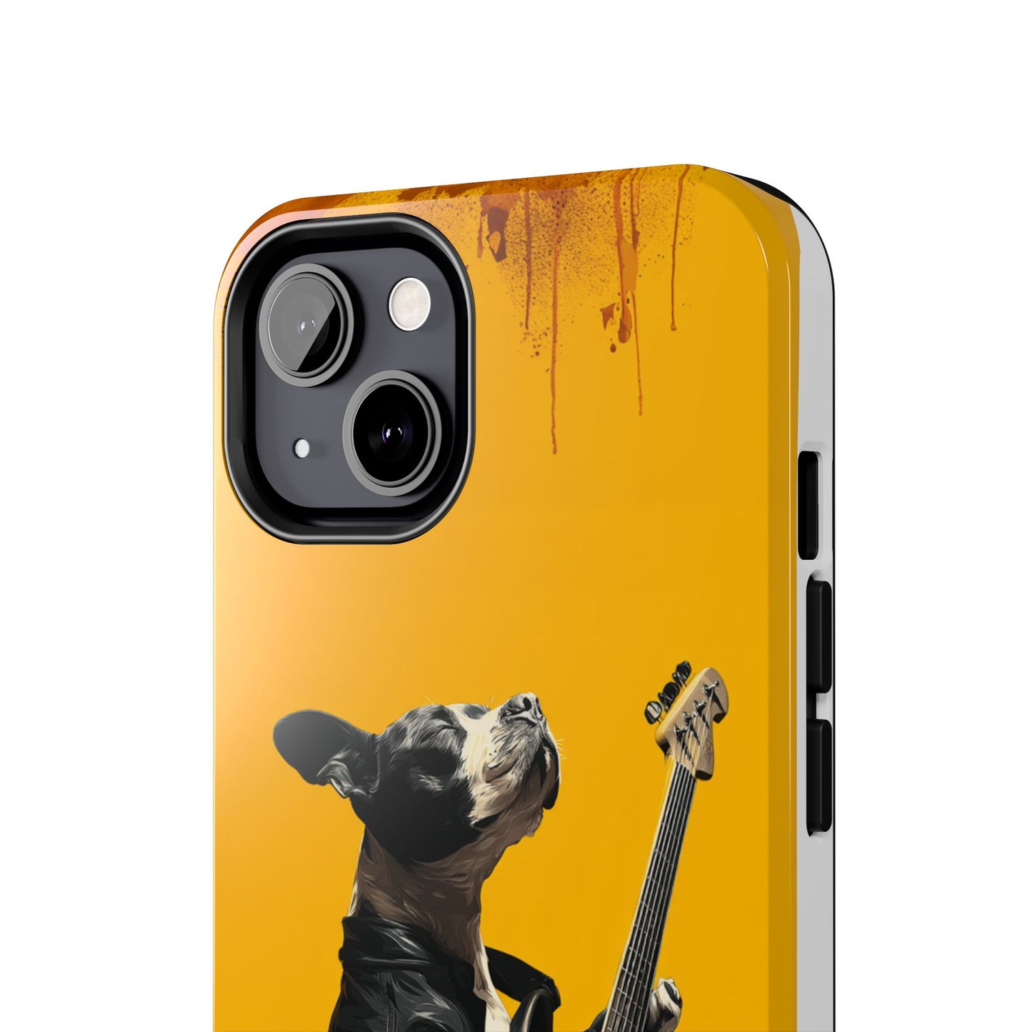 Rock Star Dog with Guitar Tough Phone Case – Wearable Art for Pet & Music Enthusiasts