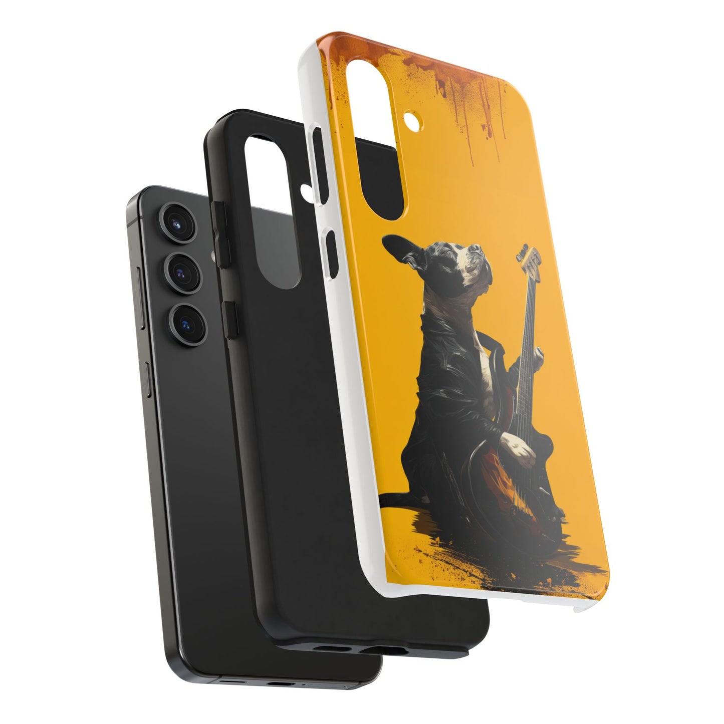 Rock Star Dog with Guitar Tough Phone Case – Wearable Art for Pet & Music Enthusiasts