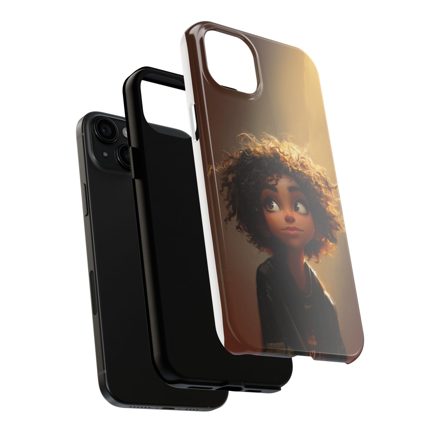 Artistic Tough Phone Case with Whimsical Character Design