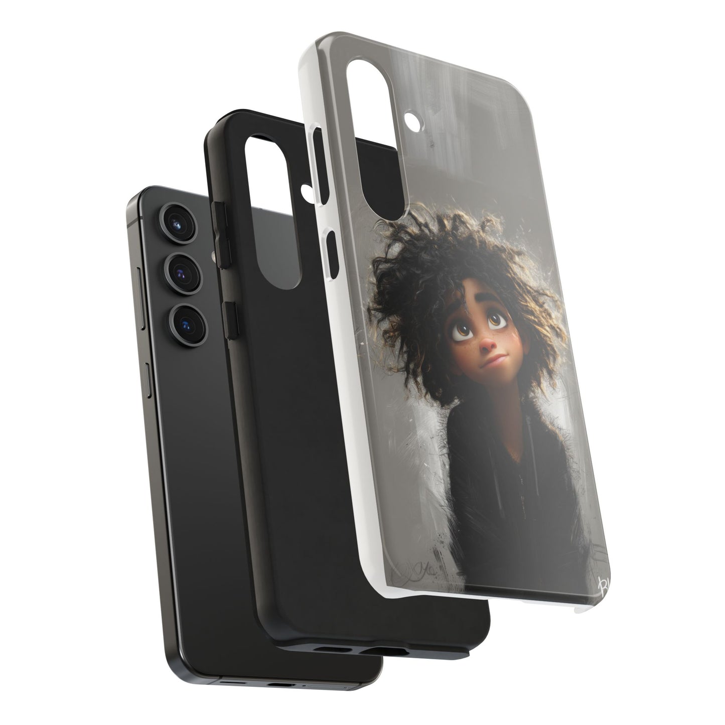 Artistic Tough Phone Case - Unique Character Design for Creative Souls
