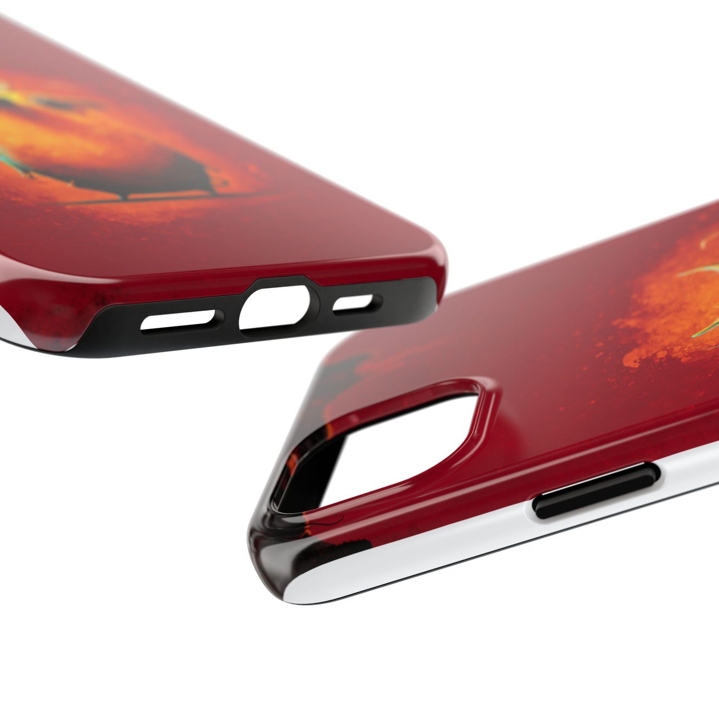 Whimsical Tough Phone Case - Cute Orange Monster Design