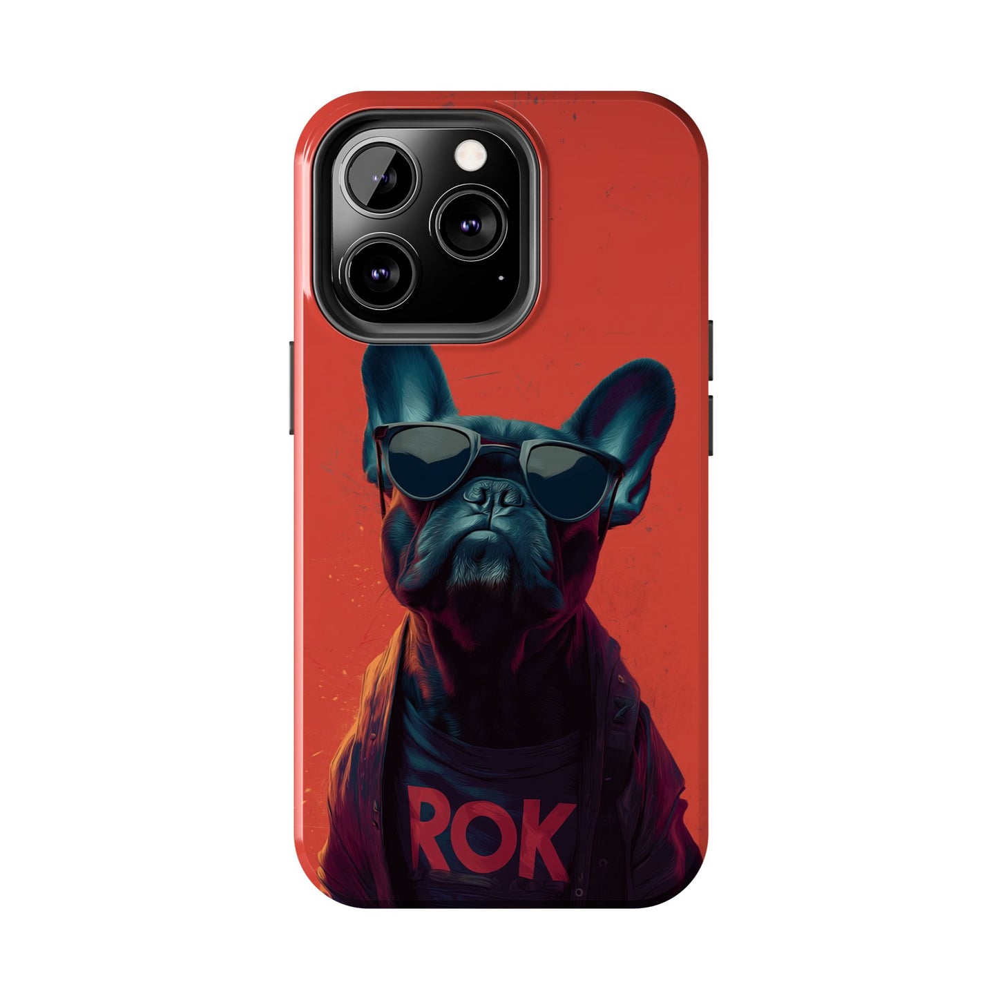 Rockin’ Dogs Tough Phone Case - Playful Guitarist & Cool Bulldog for Pet Lovers
