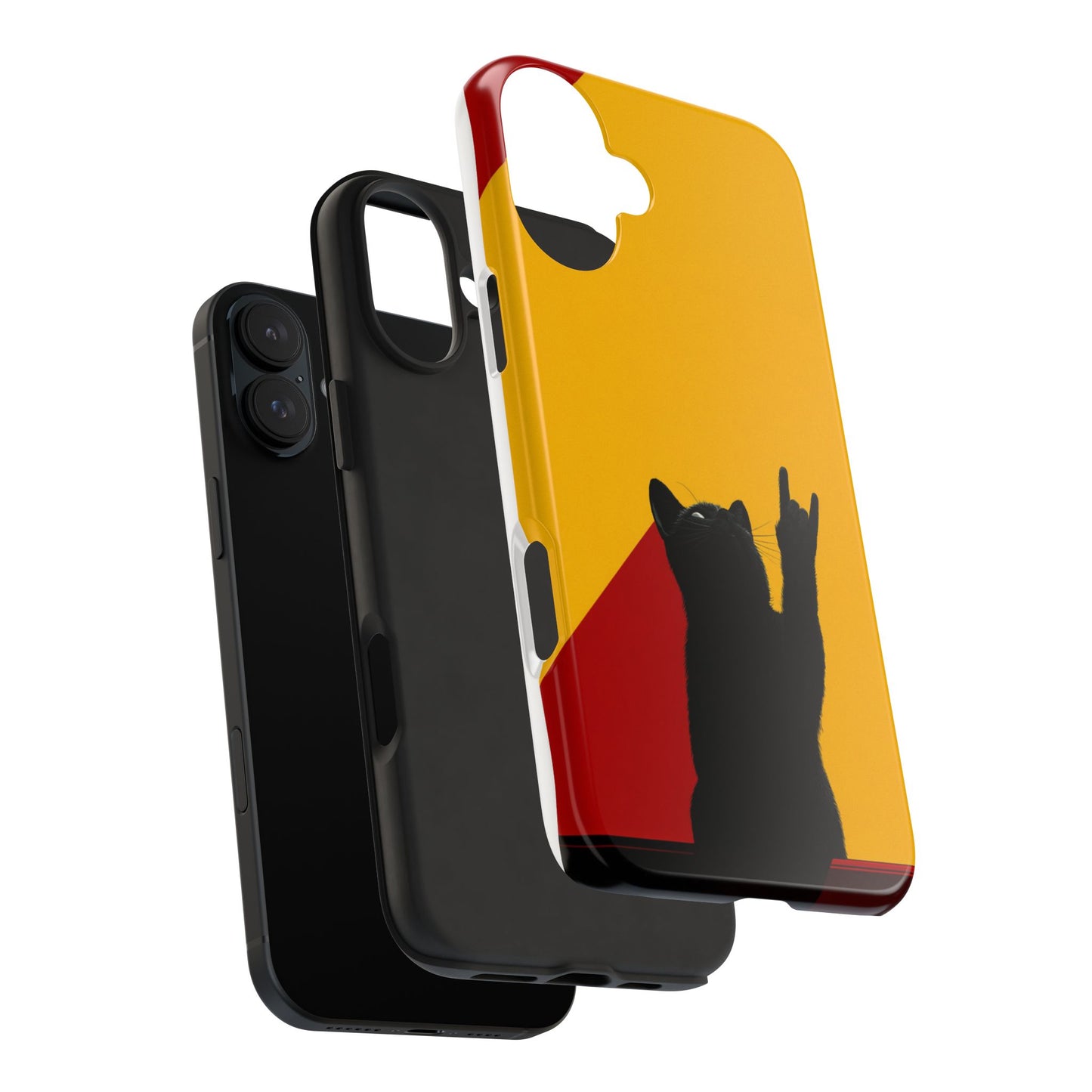 Black Cat Rock Gesture Tough Phone Case