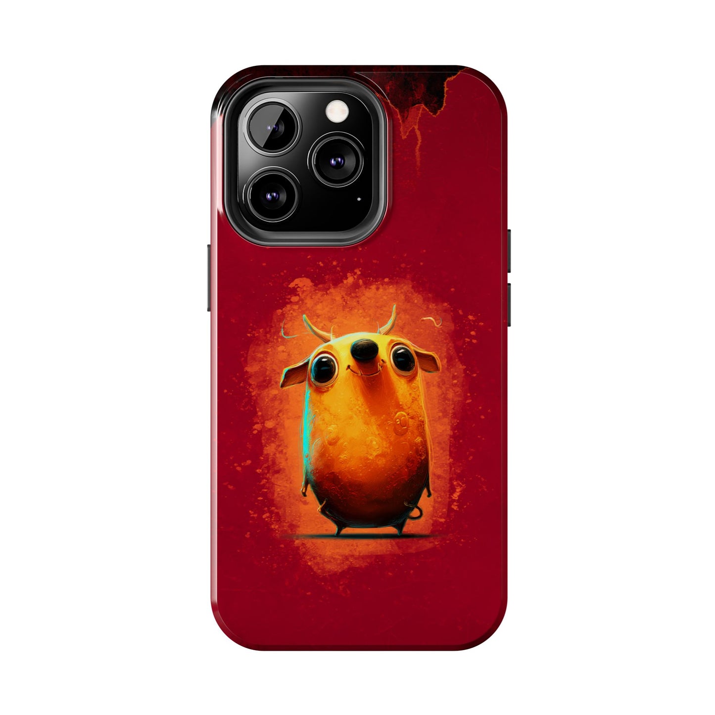 Whimsical Tough Phone Case - Cute Orange Monster Design