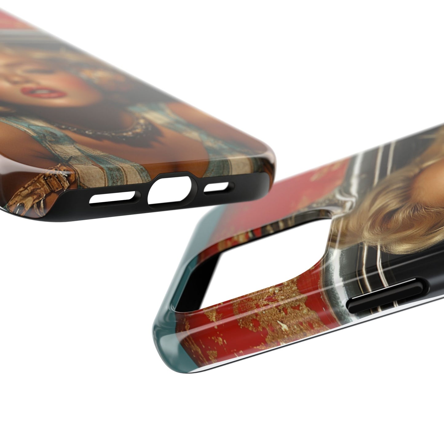 Retro Glam Tough Phone Case - Stylish Protection for Music Lovers