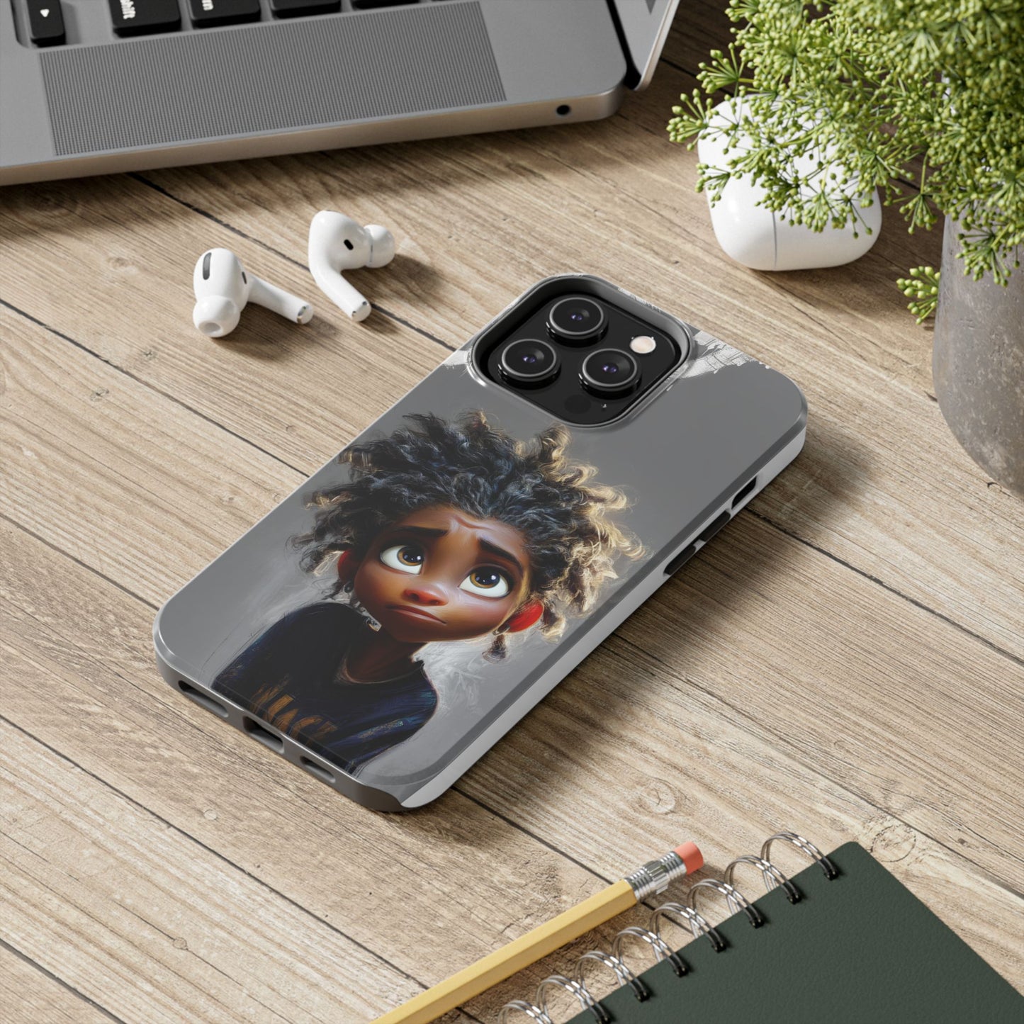 Whimsical Tough Phone Case - Artistic Design for Kids and Tweens