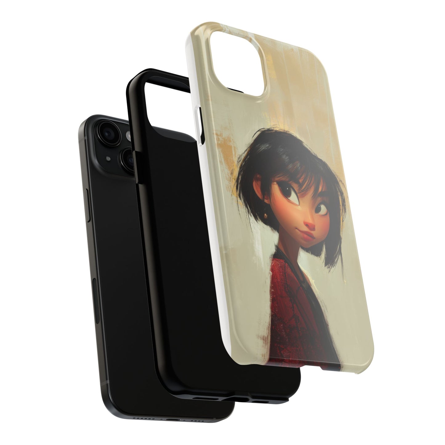 Artistic Tough Phone Case - Cute Character Design for Kids and Teens
