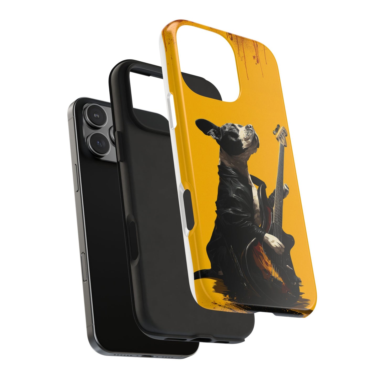 Rock Star Dog with Guitar Tough Phone Case – Wearable Art for Pet & Music Enthusiasts