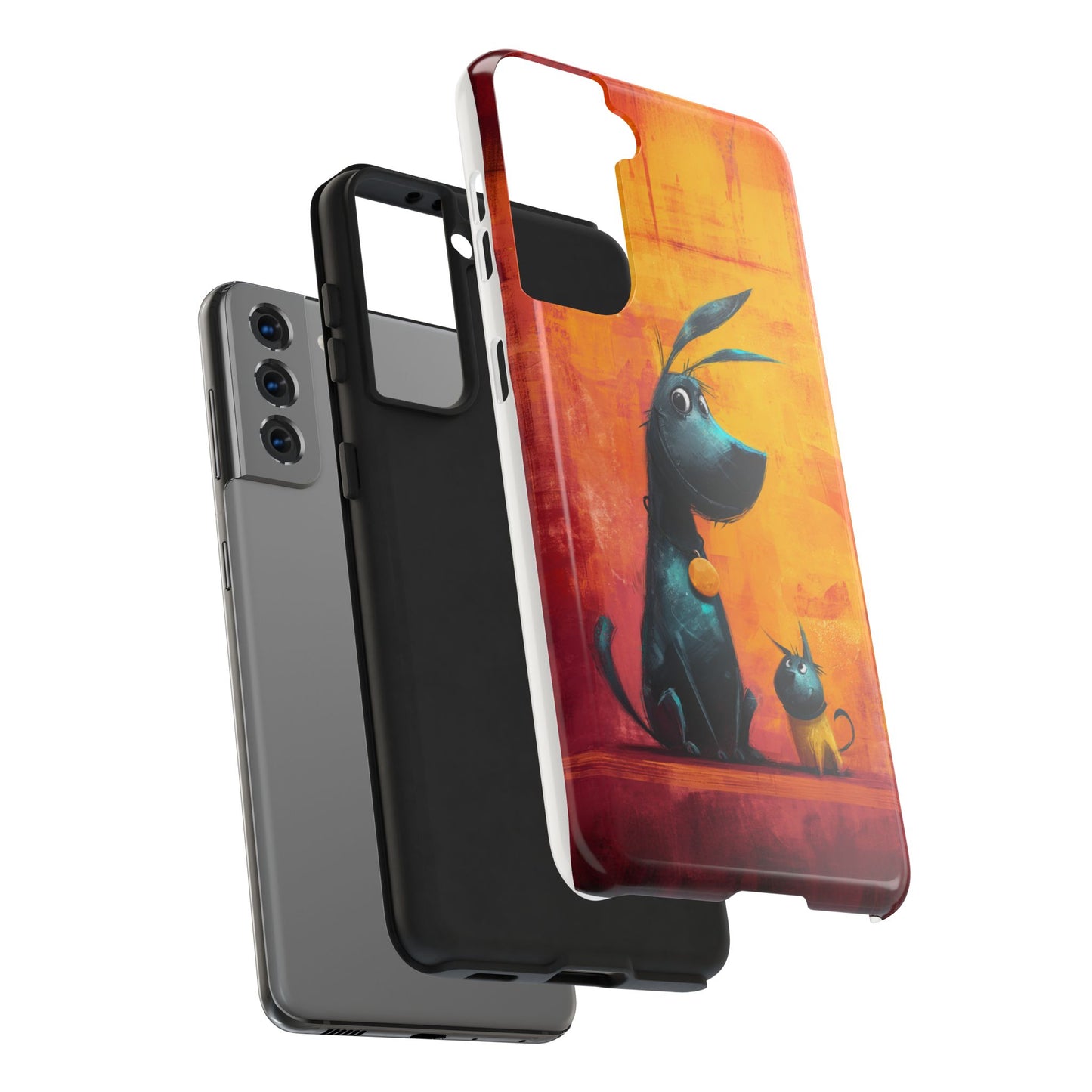 Colorful Dog & Cat Tough Phone Case – Fun Pet Lover Accessory