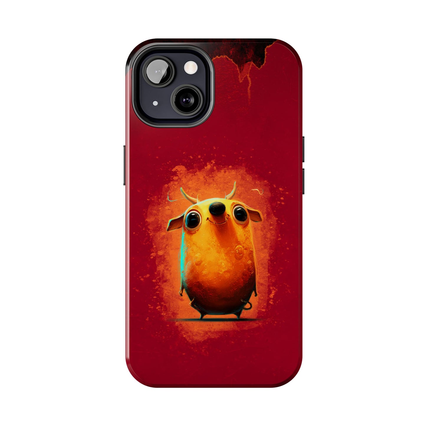 Whimsical Tough Phone Case - Cute Orange Monster Design