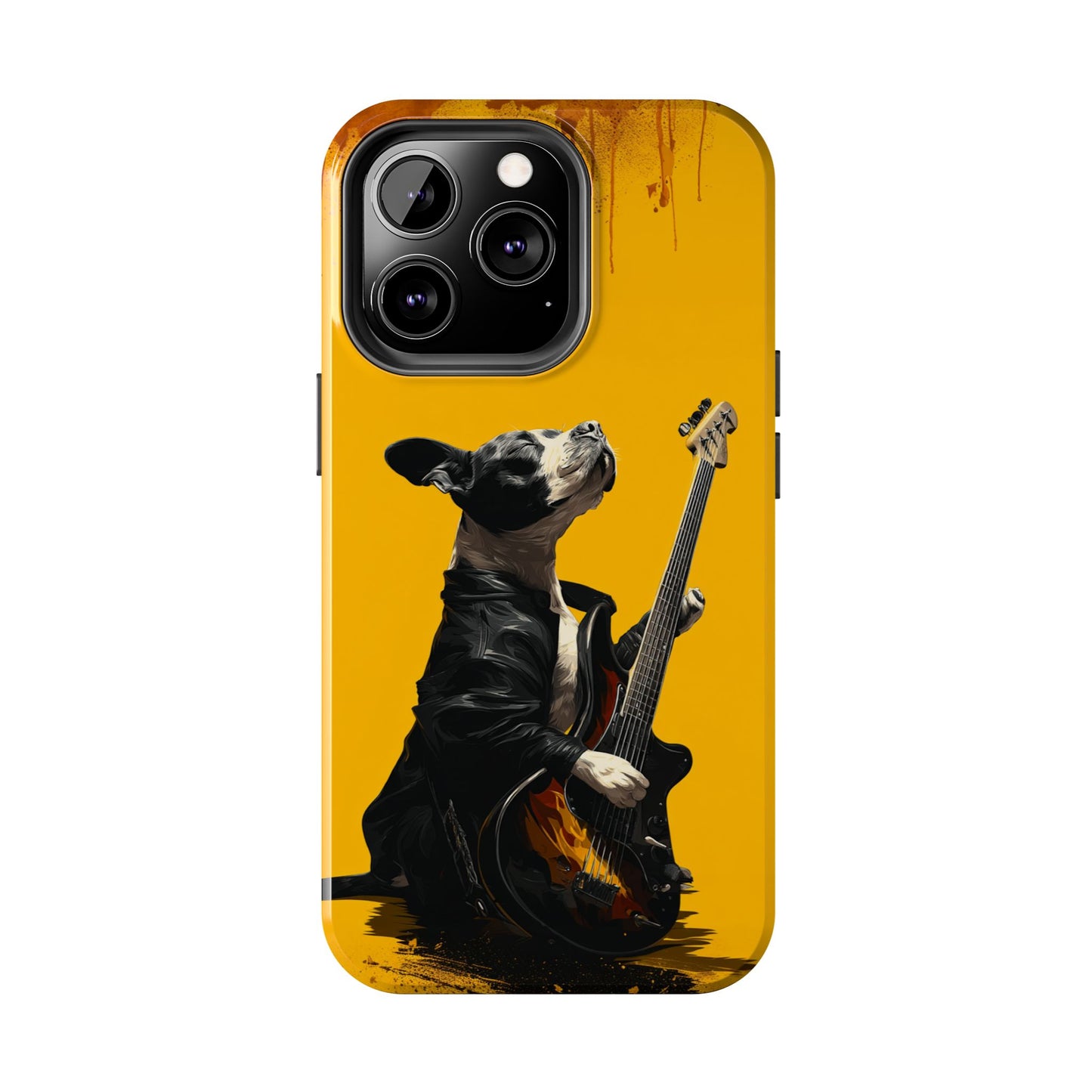 Rock Star Dog with Guitar Tough Phone Case – Wearable Art for Pet & Music Enthusiasts