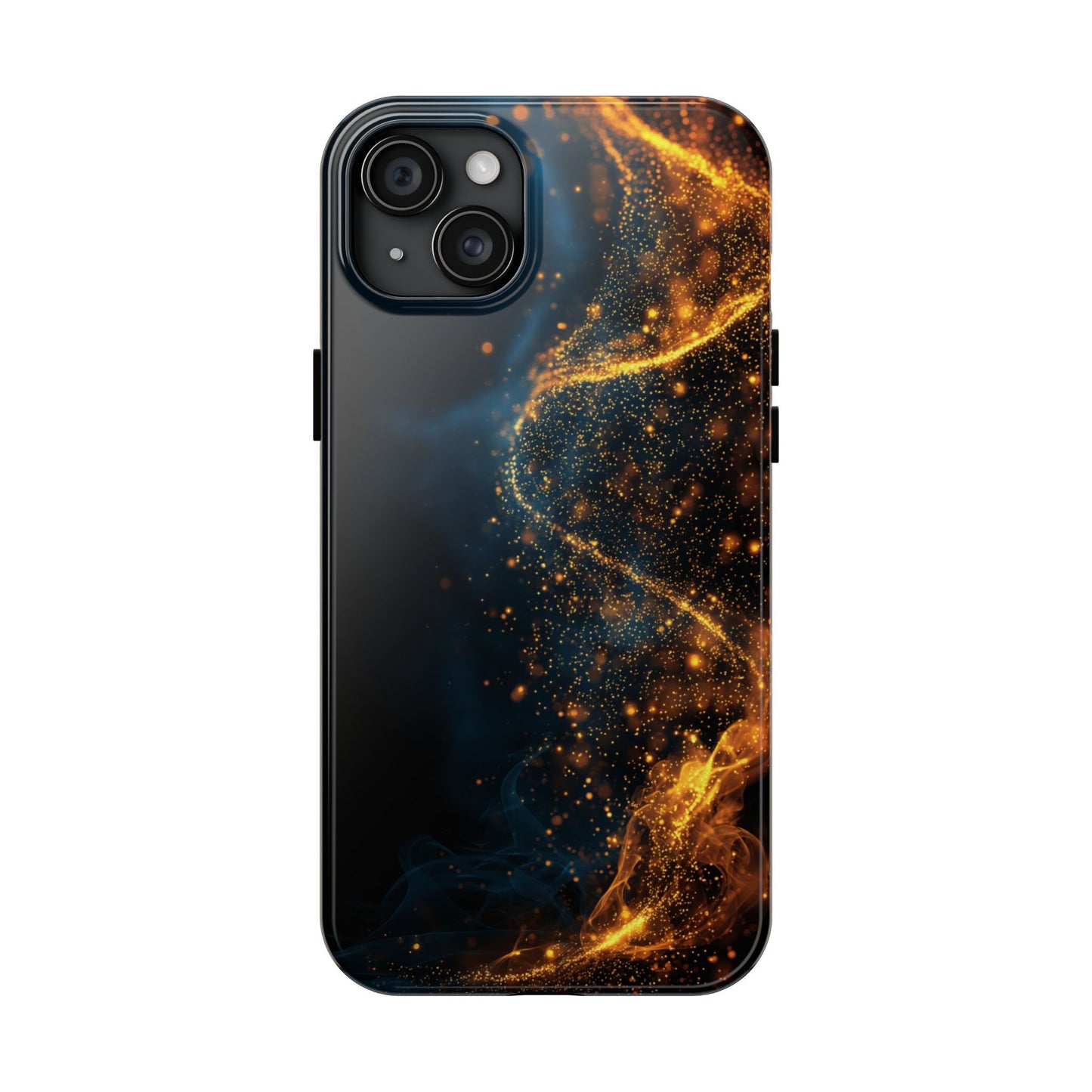 Sleek Tough Phone Cases with Abstract Gold and Blue Design