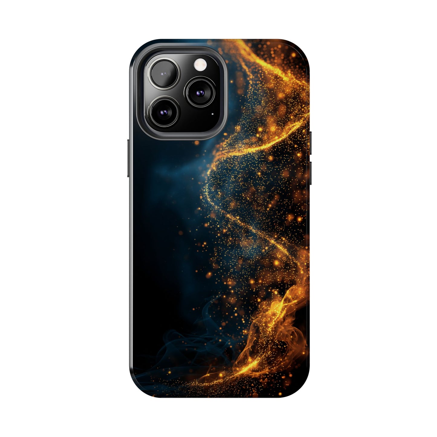 Sleek Tough Phone Cases with Abstract Gold and Blue Design