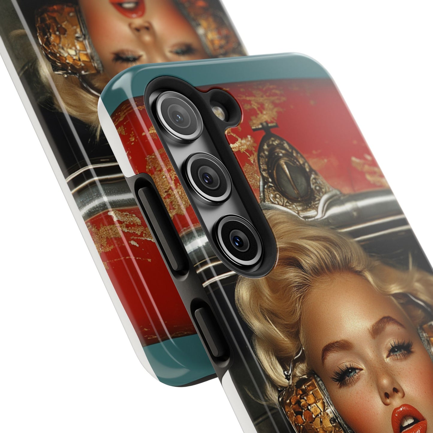 Retro Glam Tough Phone Case - Stylish Protection for Music Lovers