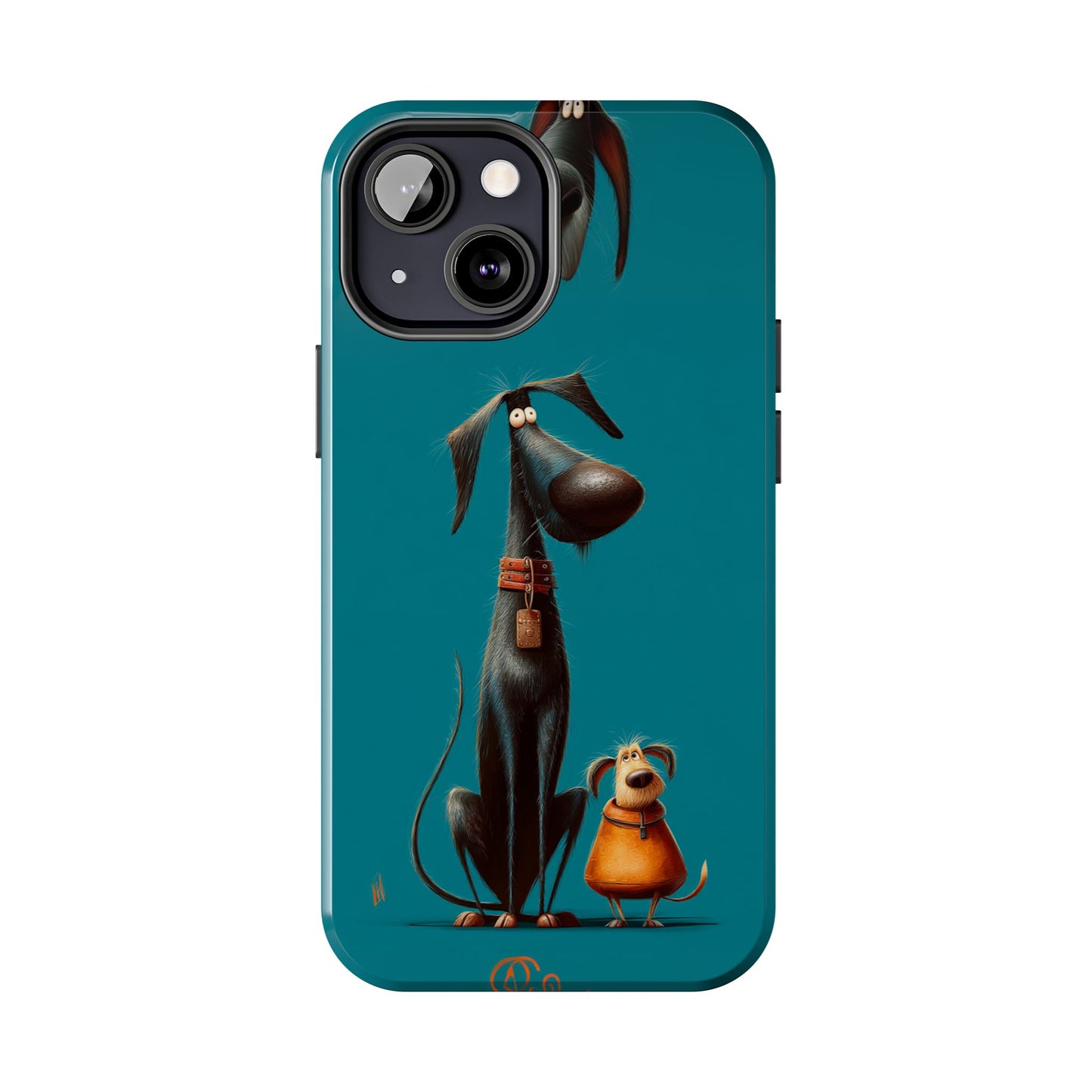 Whimsical Dog Art Tough Phone Case - Durable Protection for Pet Lovers