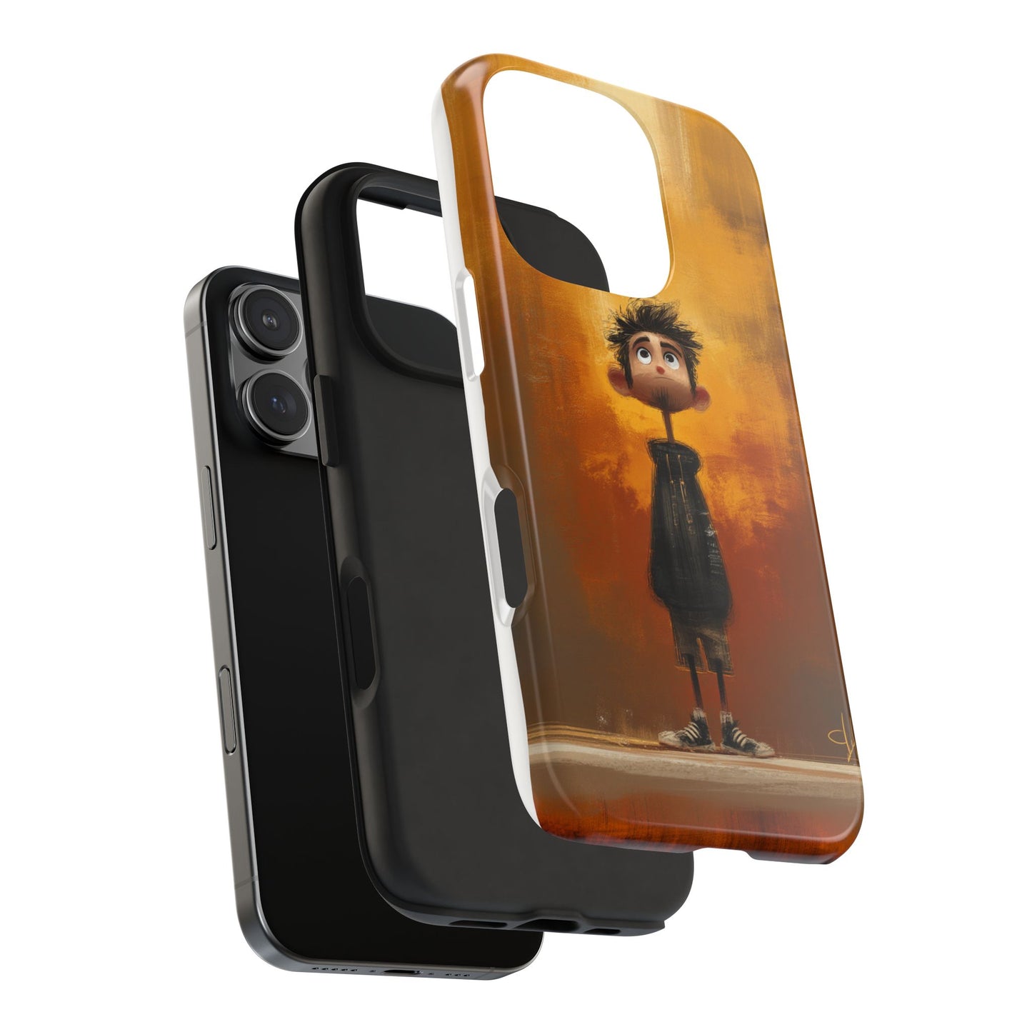 Unique Tough Phone Cases with Artistic Boy Design - Perfect for Kids and Teens