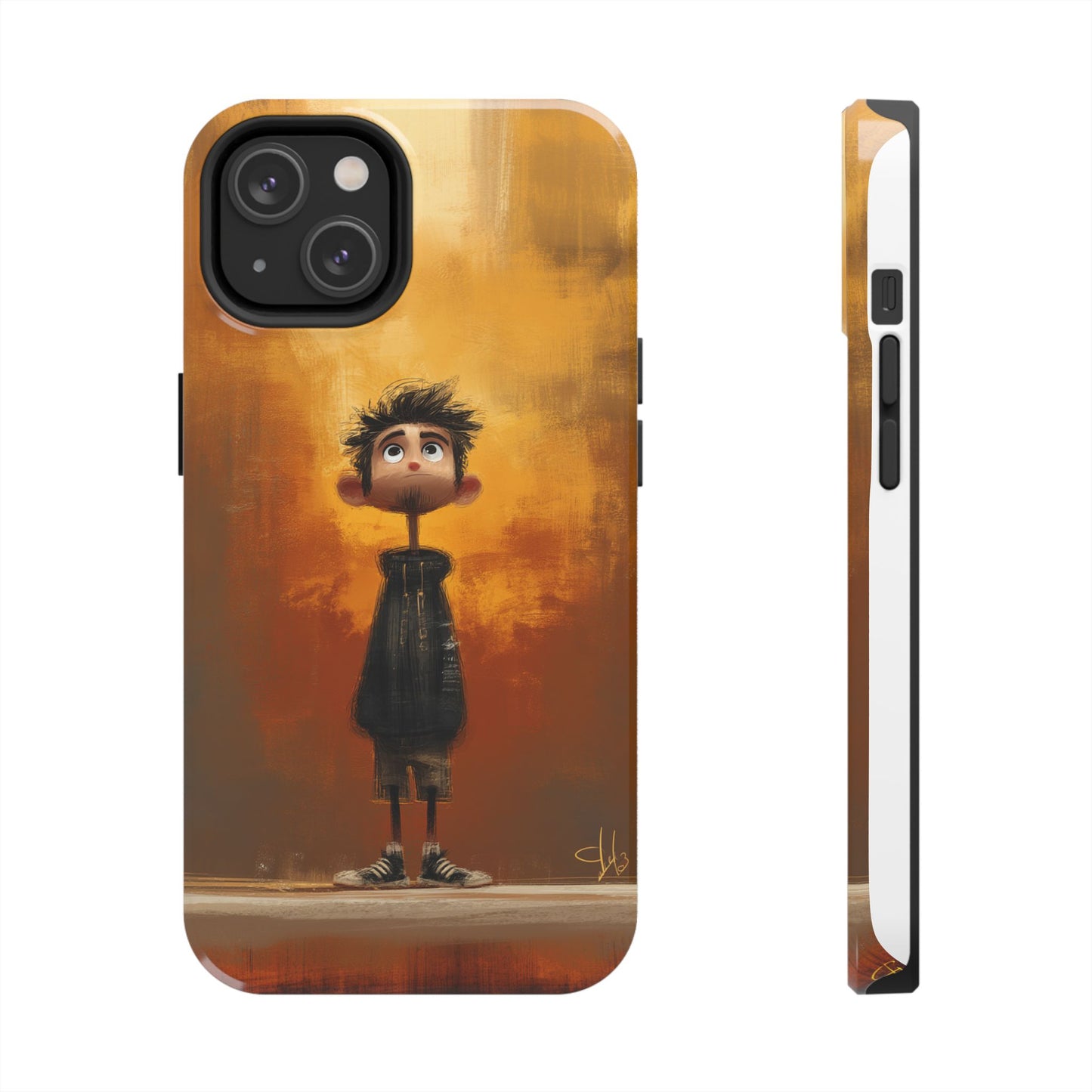 Unique Tough Phone Cases with Artistic Boy Design - Perfect for Kids and Teens