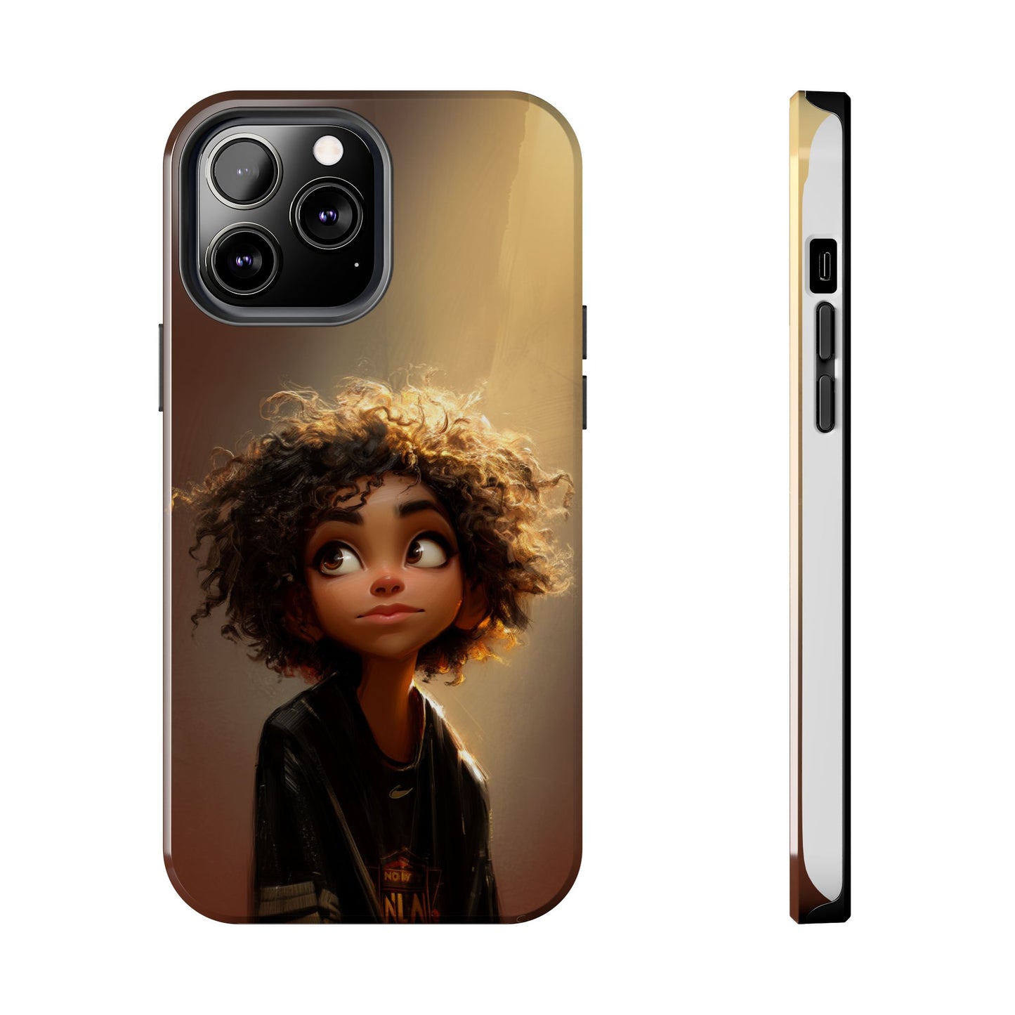 Artistic Tough Phone Case with Whimsical Character Design