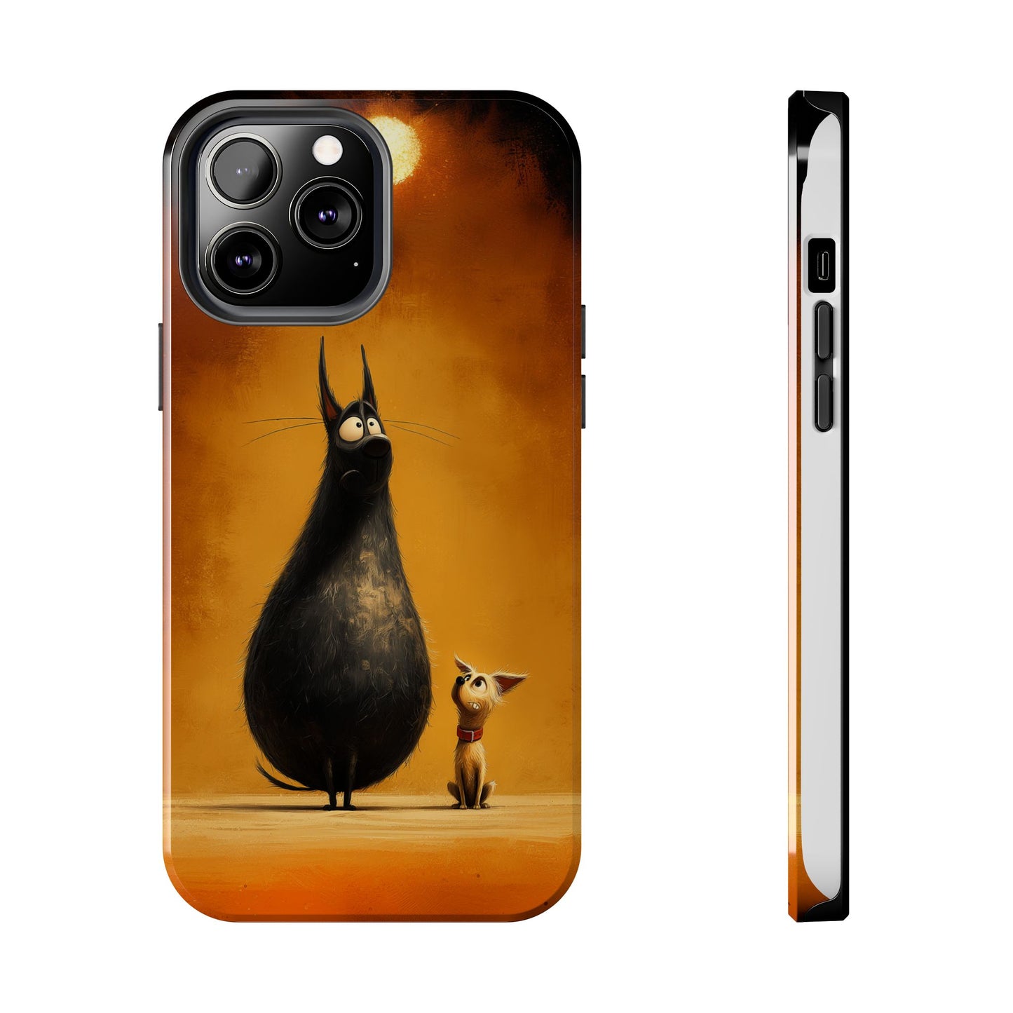 Whimsical Tough Phone Cases - Cat & Dog Design