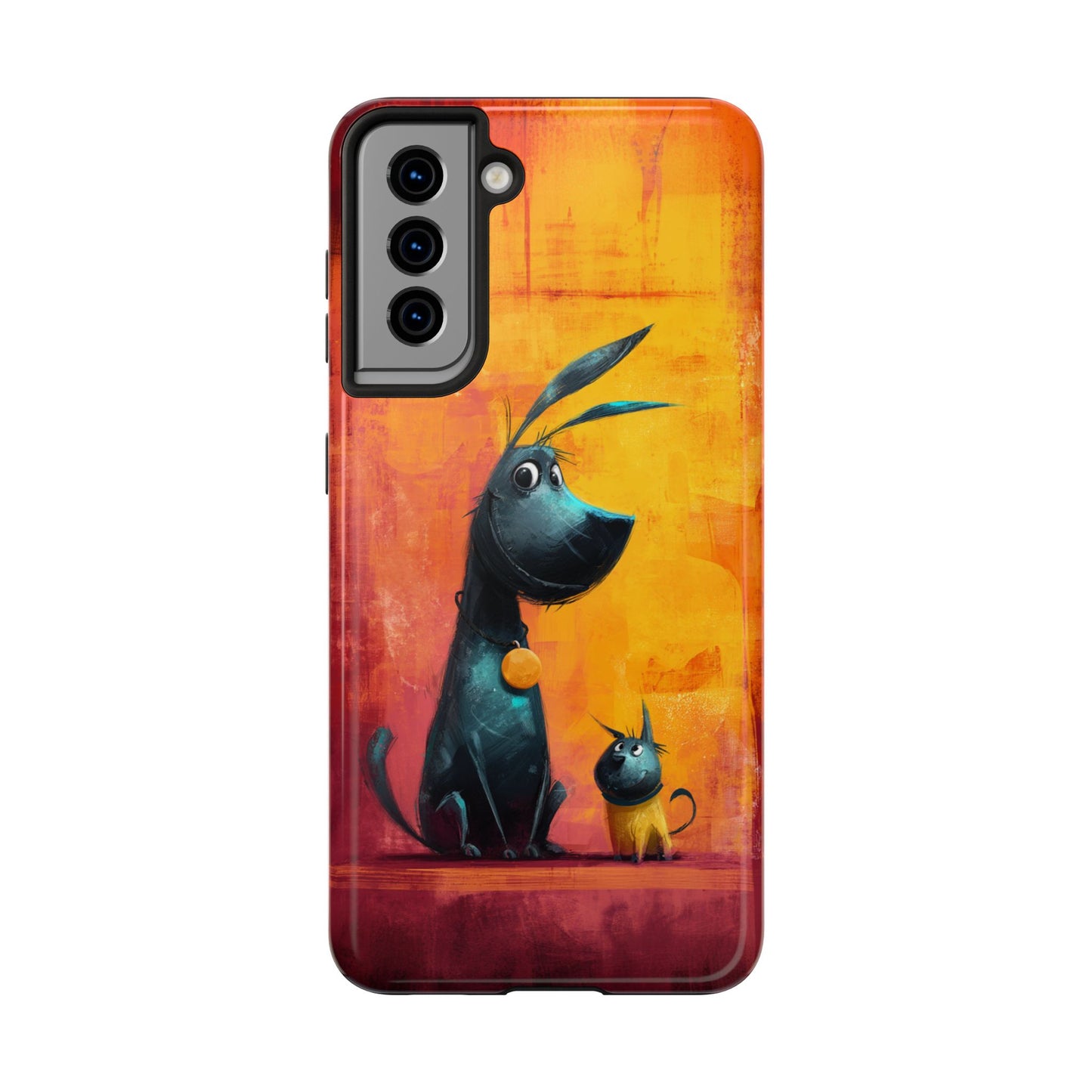 Colorful Dog & Cat Tough Phone Case – Fun Pet Lover Accessory