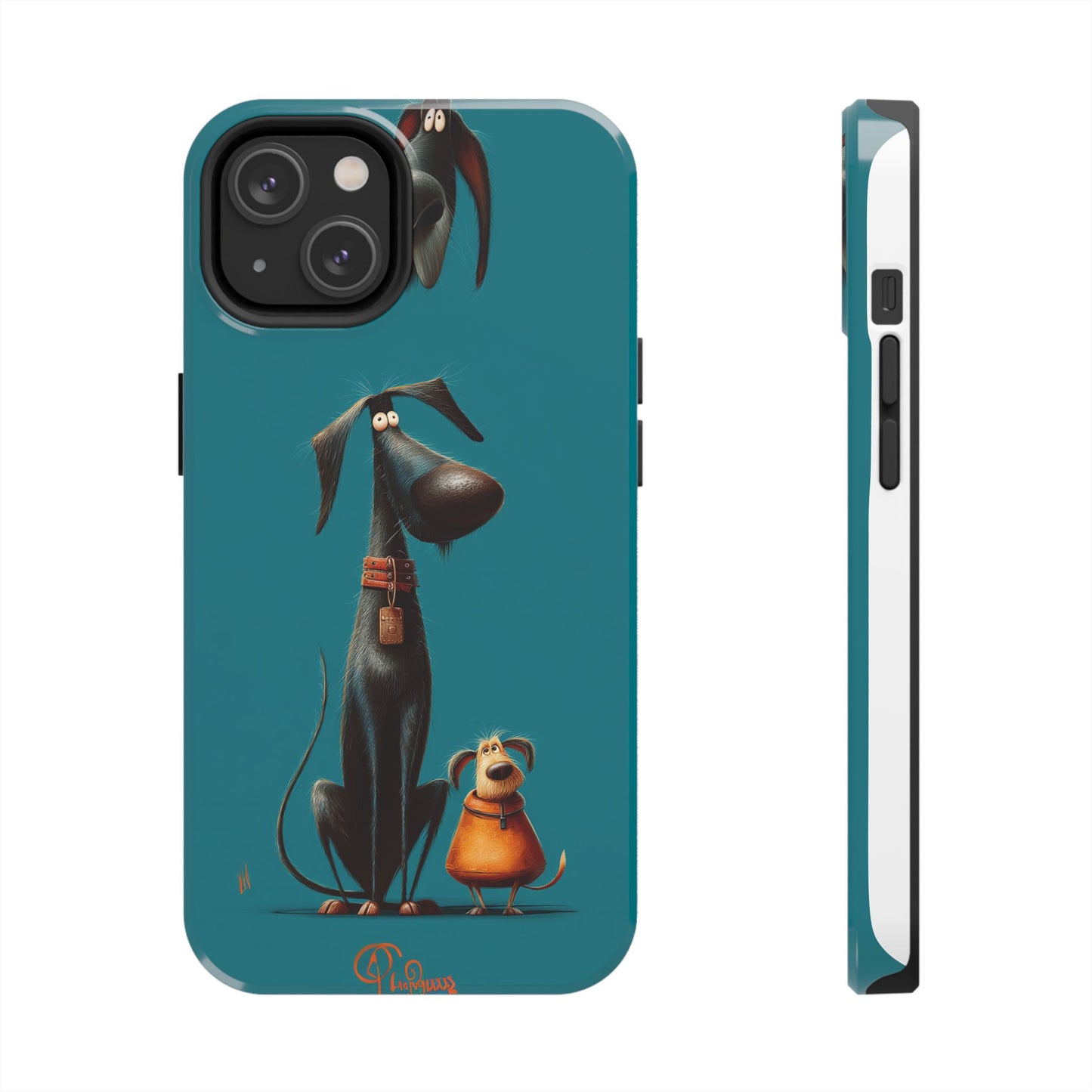 Whimsical Dog Art Tough Phone Case - Durable Protection for Pet Lovers