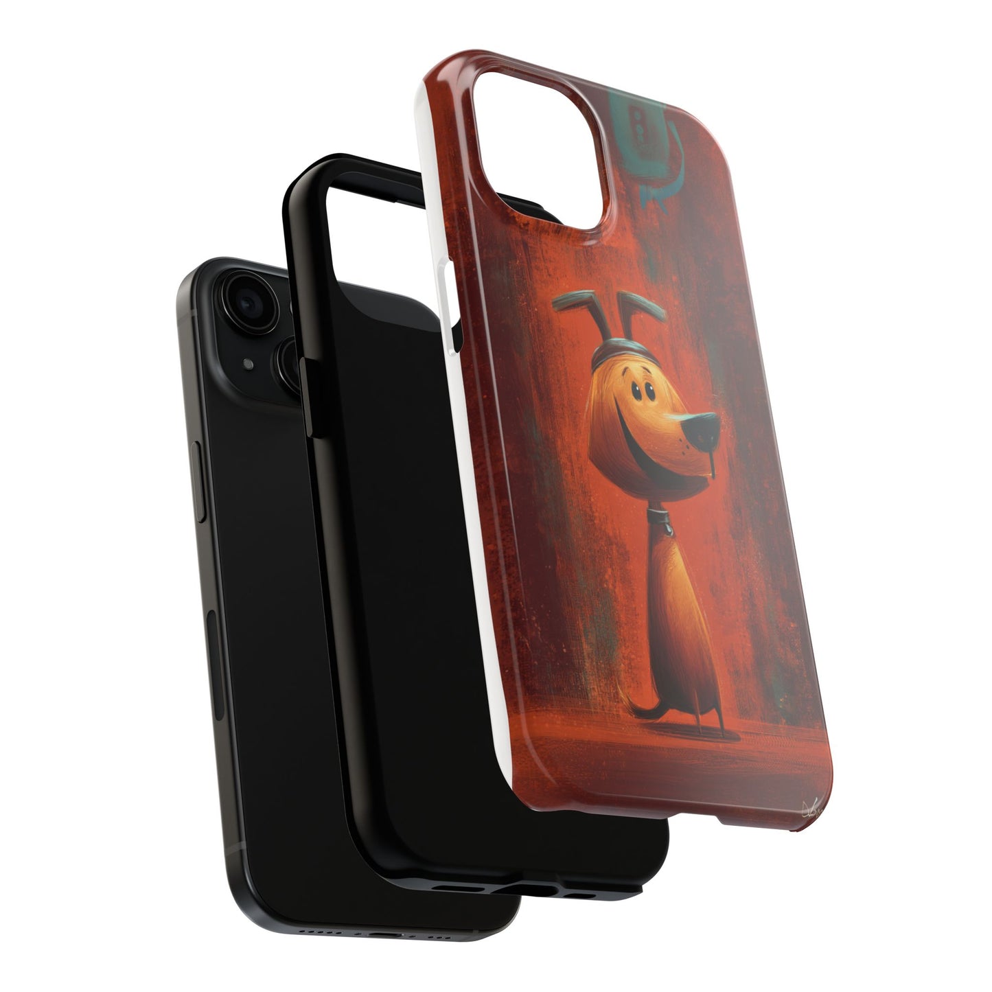 Playful Dog Art Tough Phone Case - Perfect for Pet Lovers