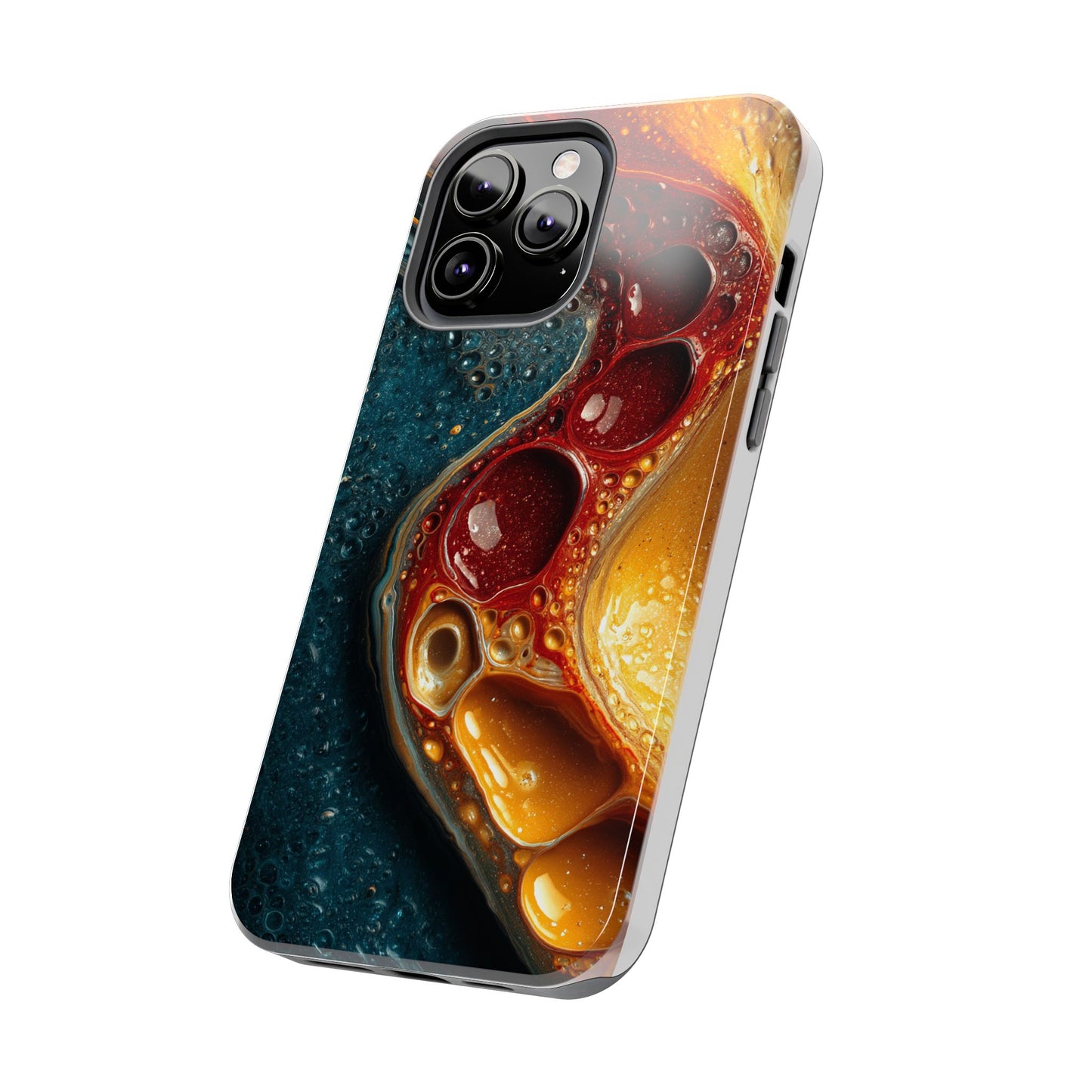 Artistic Tough Phone Case - Vibrant Fluid Design
