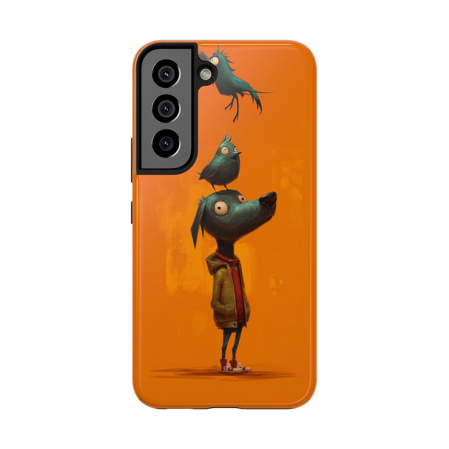 Fun Dog & Bird Tough Phone Cases - Quirky Animal Art for Pet Lovers