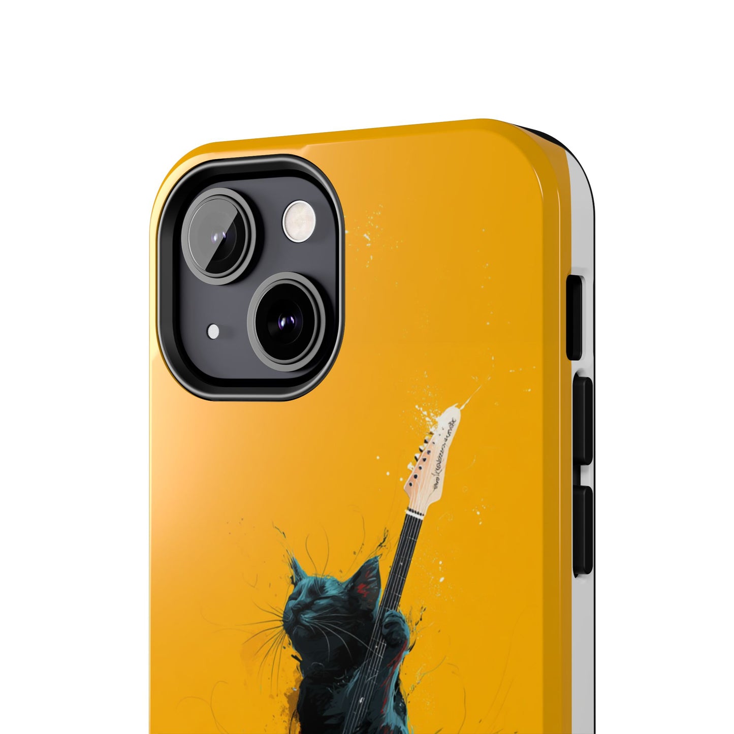 Black Cat Playing Red Guitar Tough Phone Case