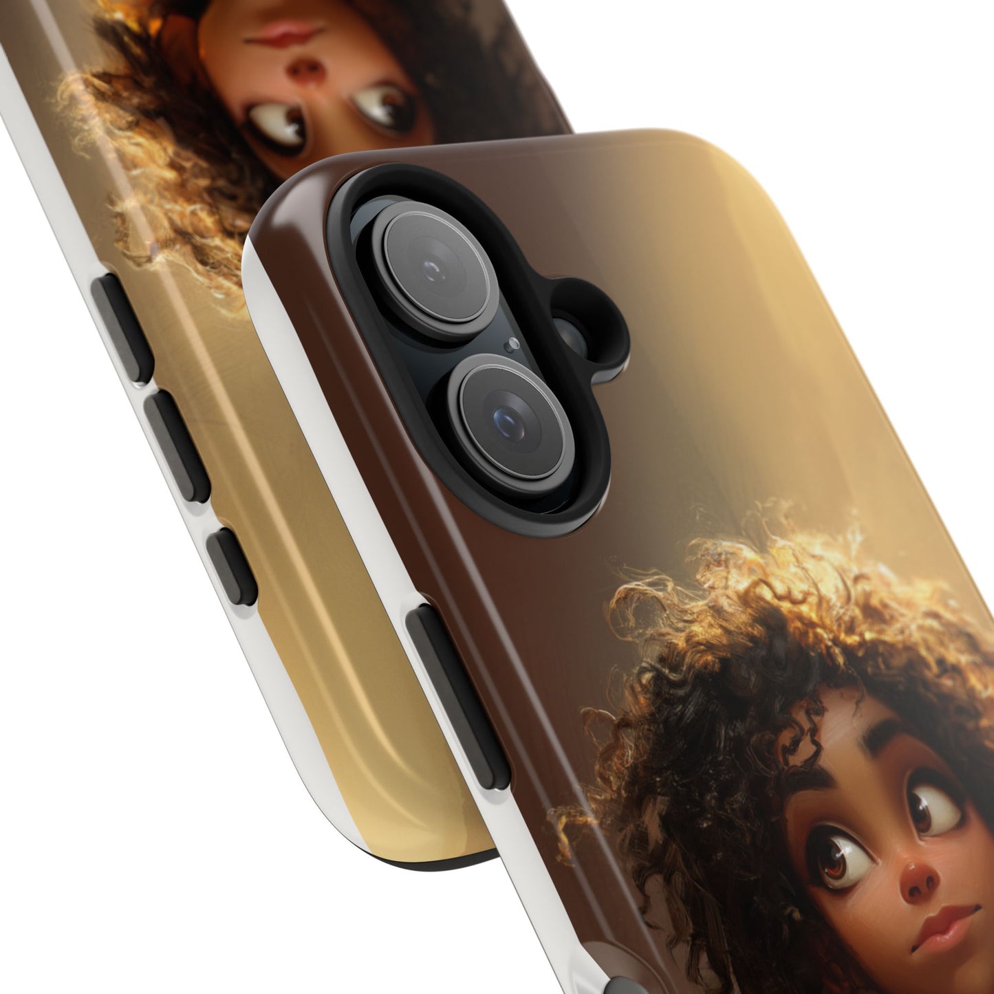 Artistic Tough Phone Case with Whimsical Character Design