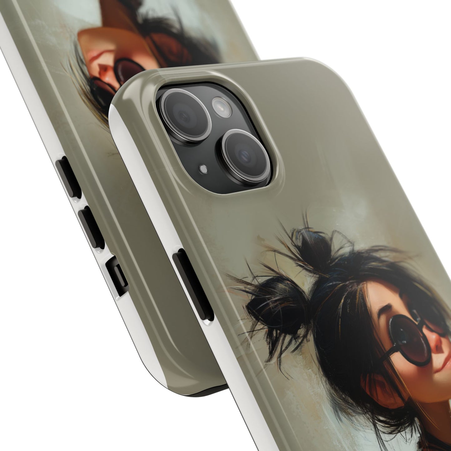 Trendy Tough Phone Case – Stylish Illustrated Girl Design for Fashion Lovers