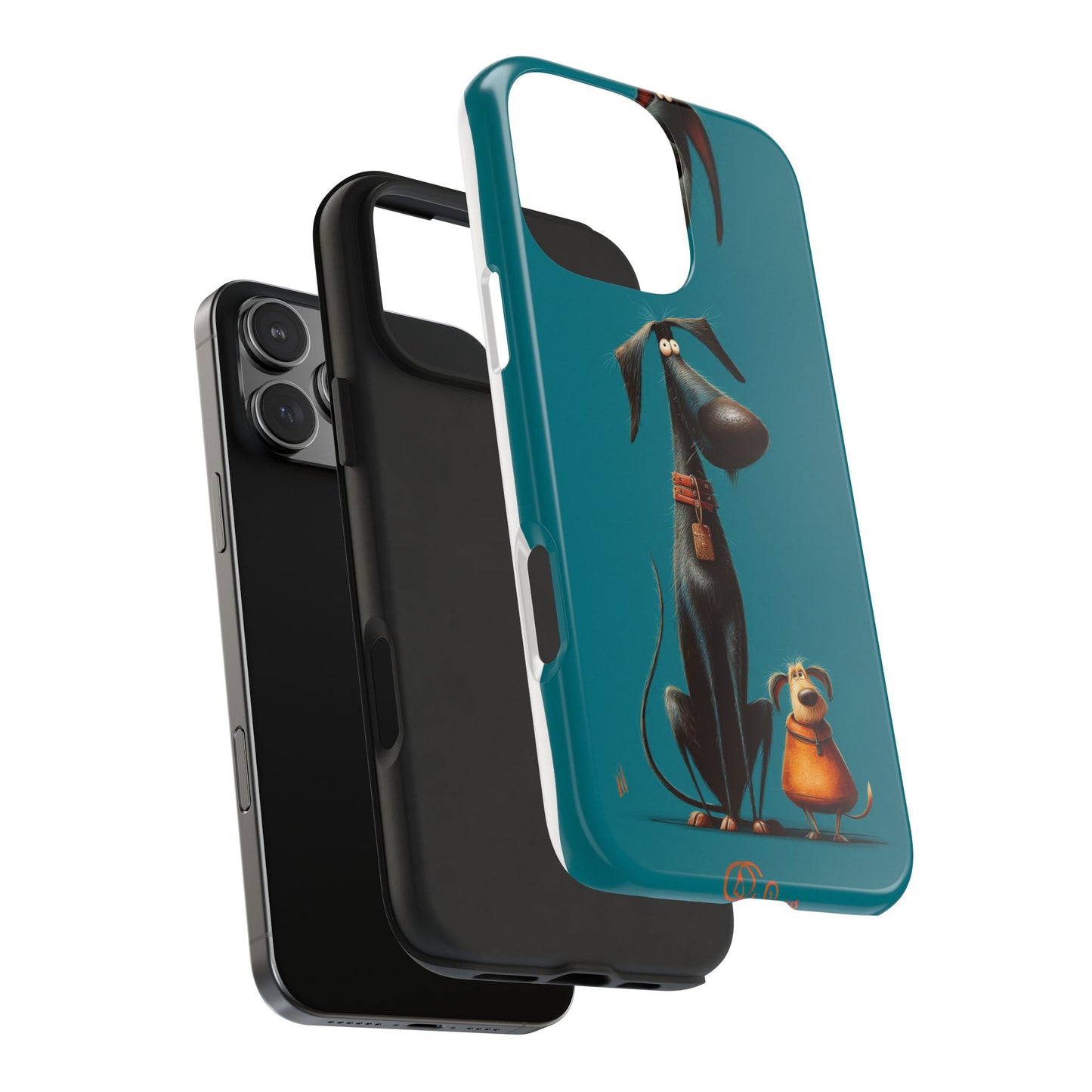 Whimsical Dog Art Tough Phone Case - Durable Protection for Pet Lovers