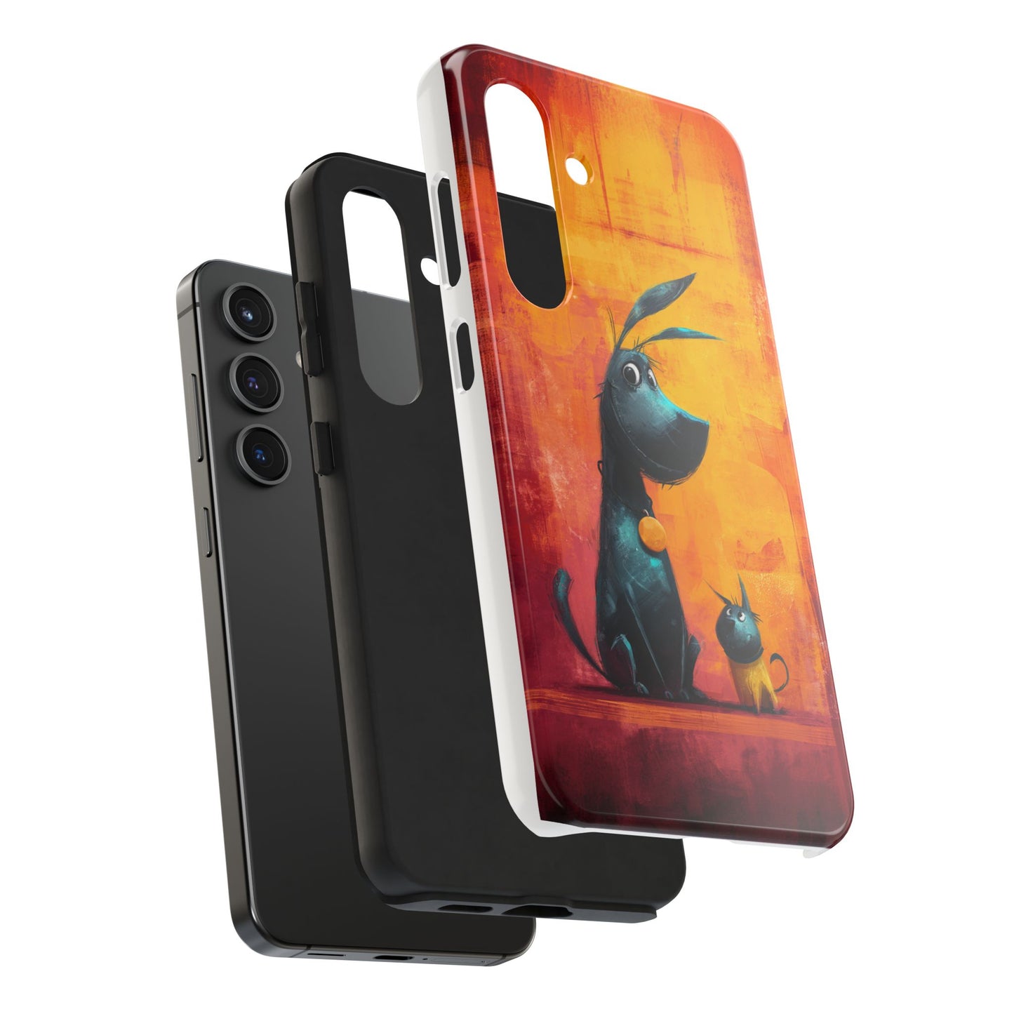Colorful Dog & Cat Tough Phone Case – Fun Pet Lover Accessory