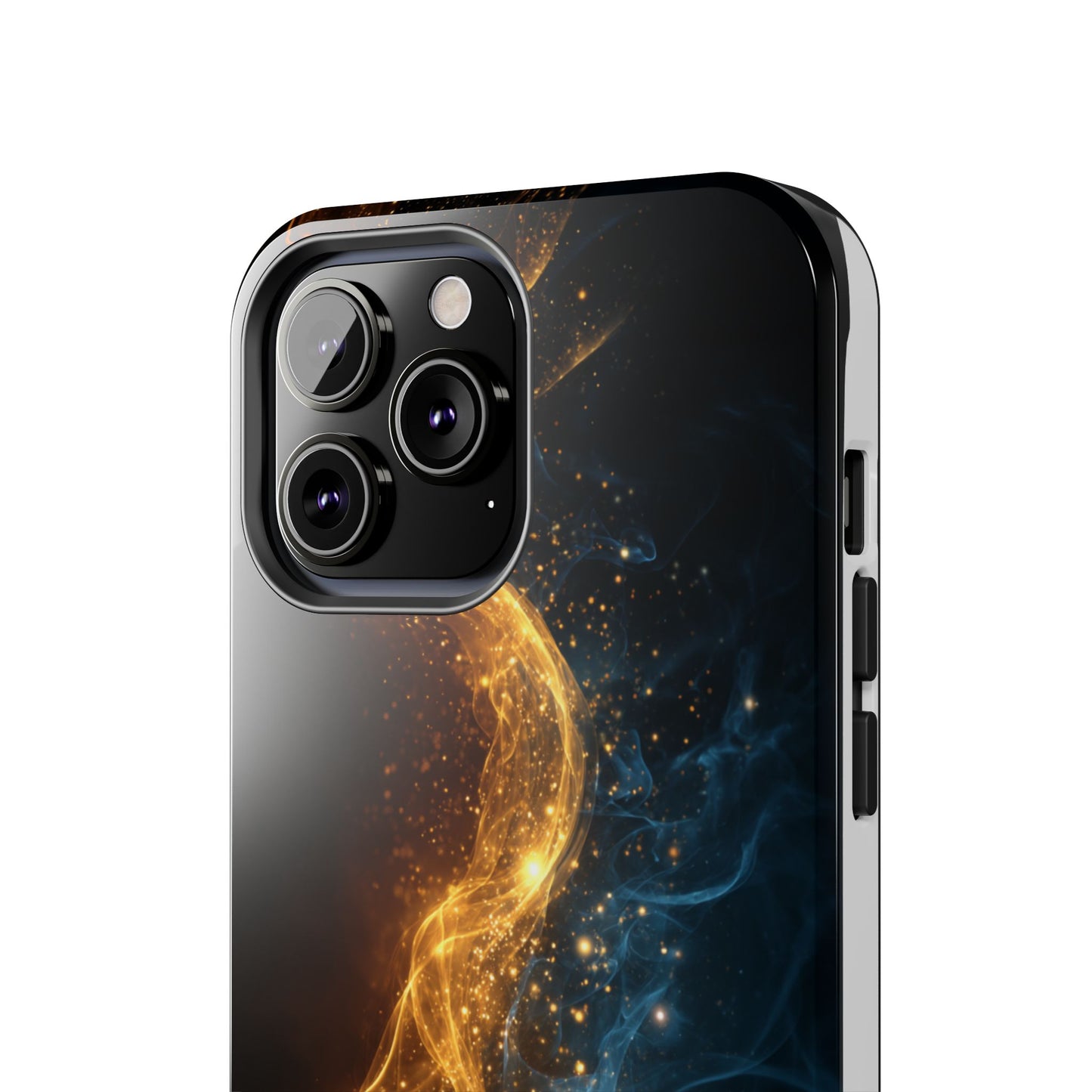 Dynamic Gold and Blue Tough Phone Case - Durable Protection with a Stunning Design