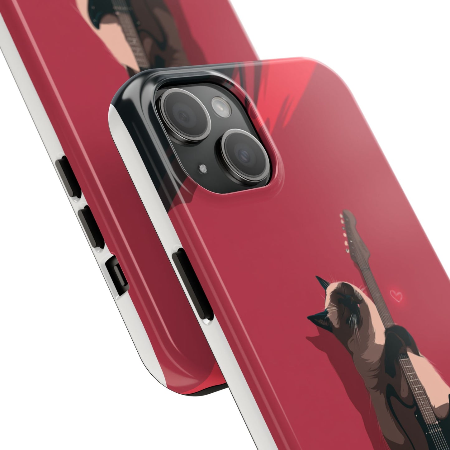 Charming Cat with Guitar Tough Phone Case – Wearable Art for Cat & Music Lovers