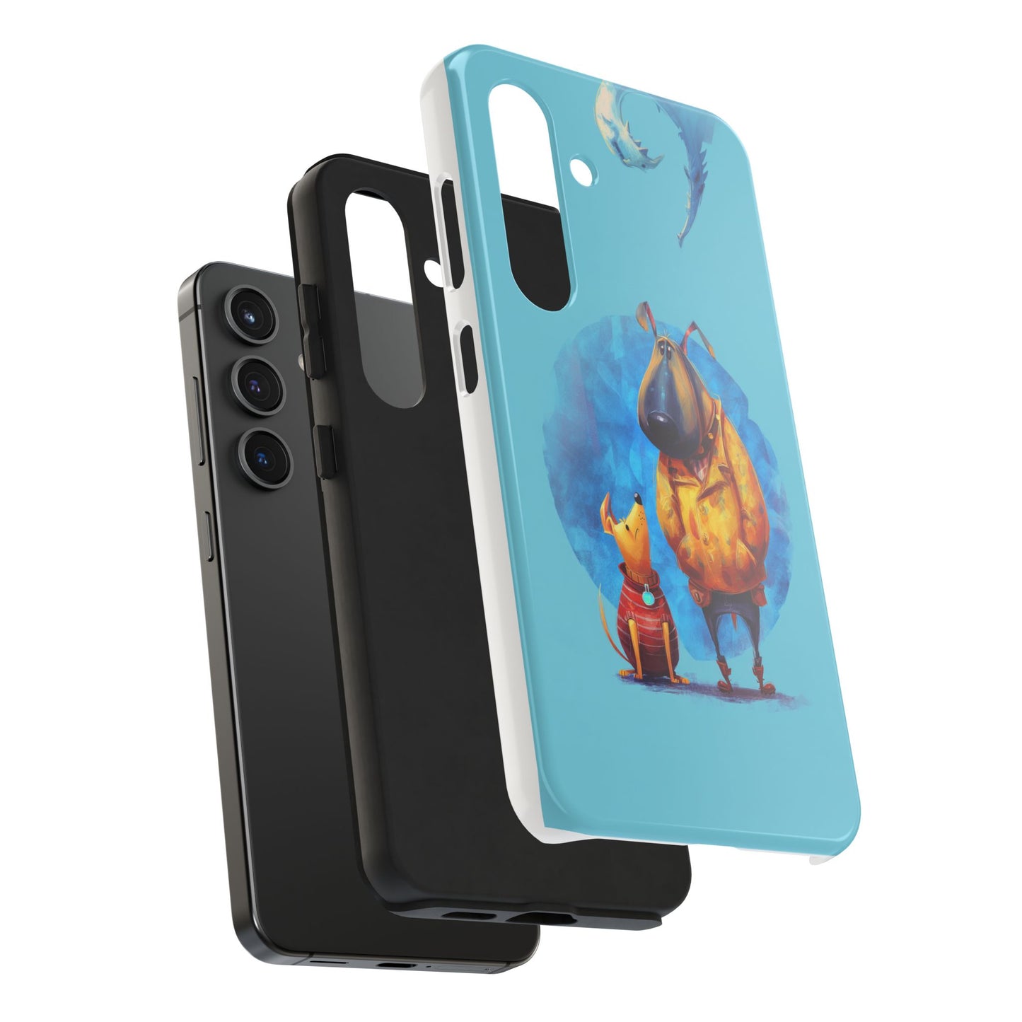 Whimsical Dog-Themed Tough Phone Case for Pet Lovers