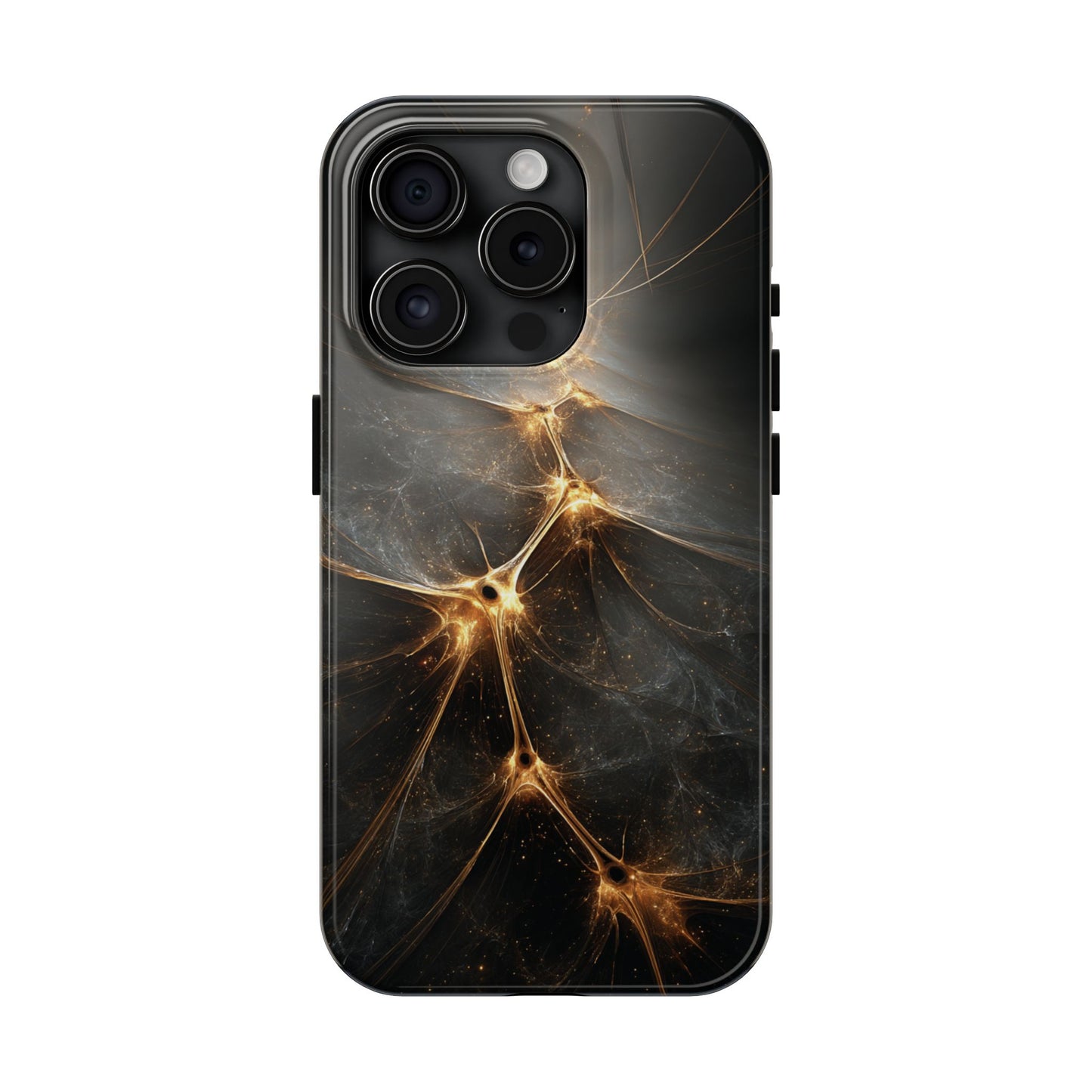 Tough Phone Case - Elegant Gold Fractal Design for Tech Lovers