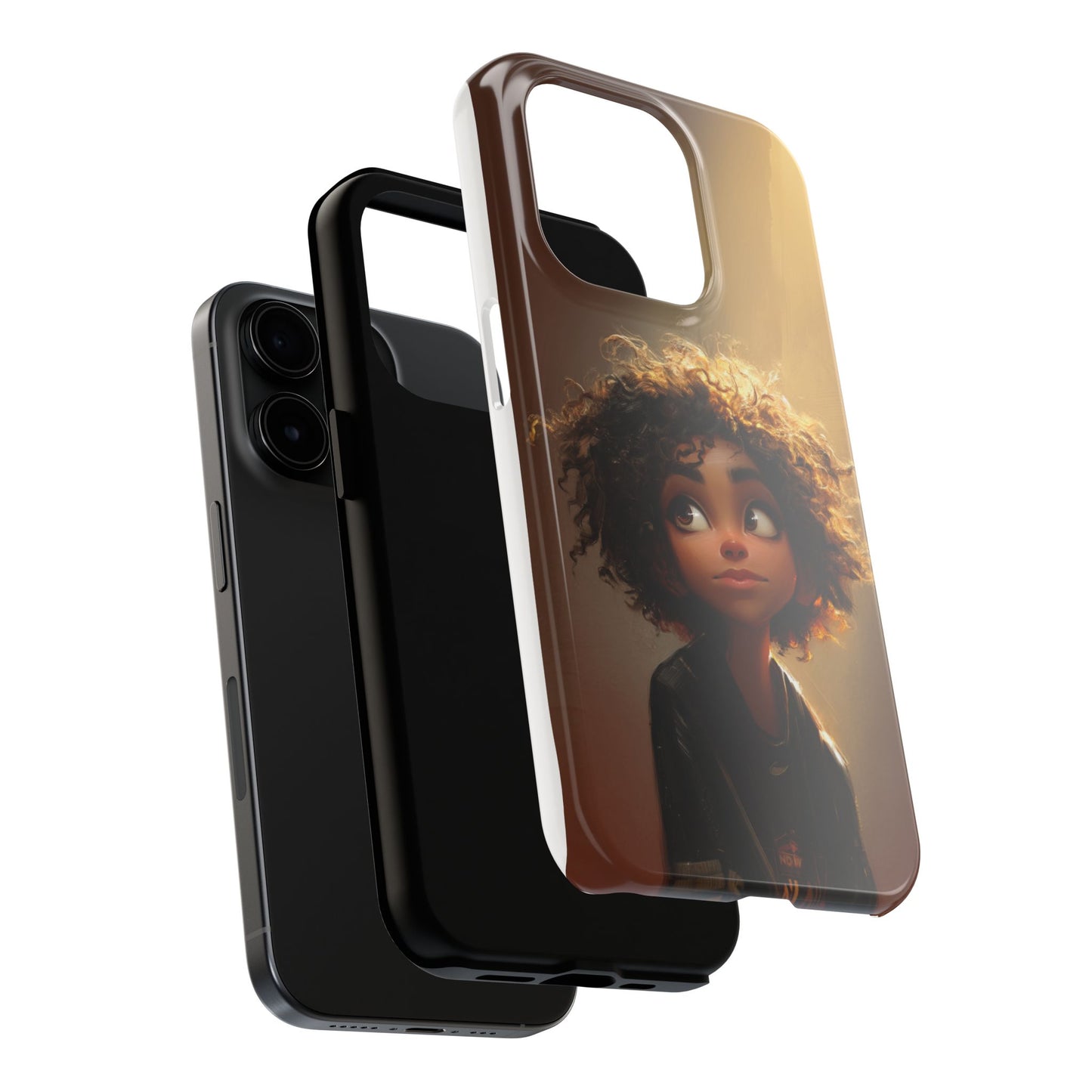 Artistic Tough Phone Case with Whimsical Character Design