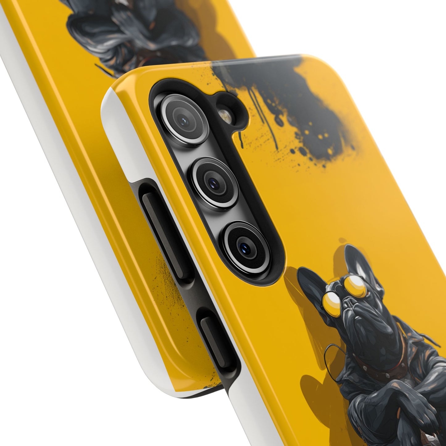 Rebellious Dog with Guitar Tough Phone Case – Wearable Art for Pet & Music Lovers