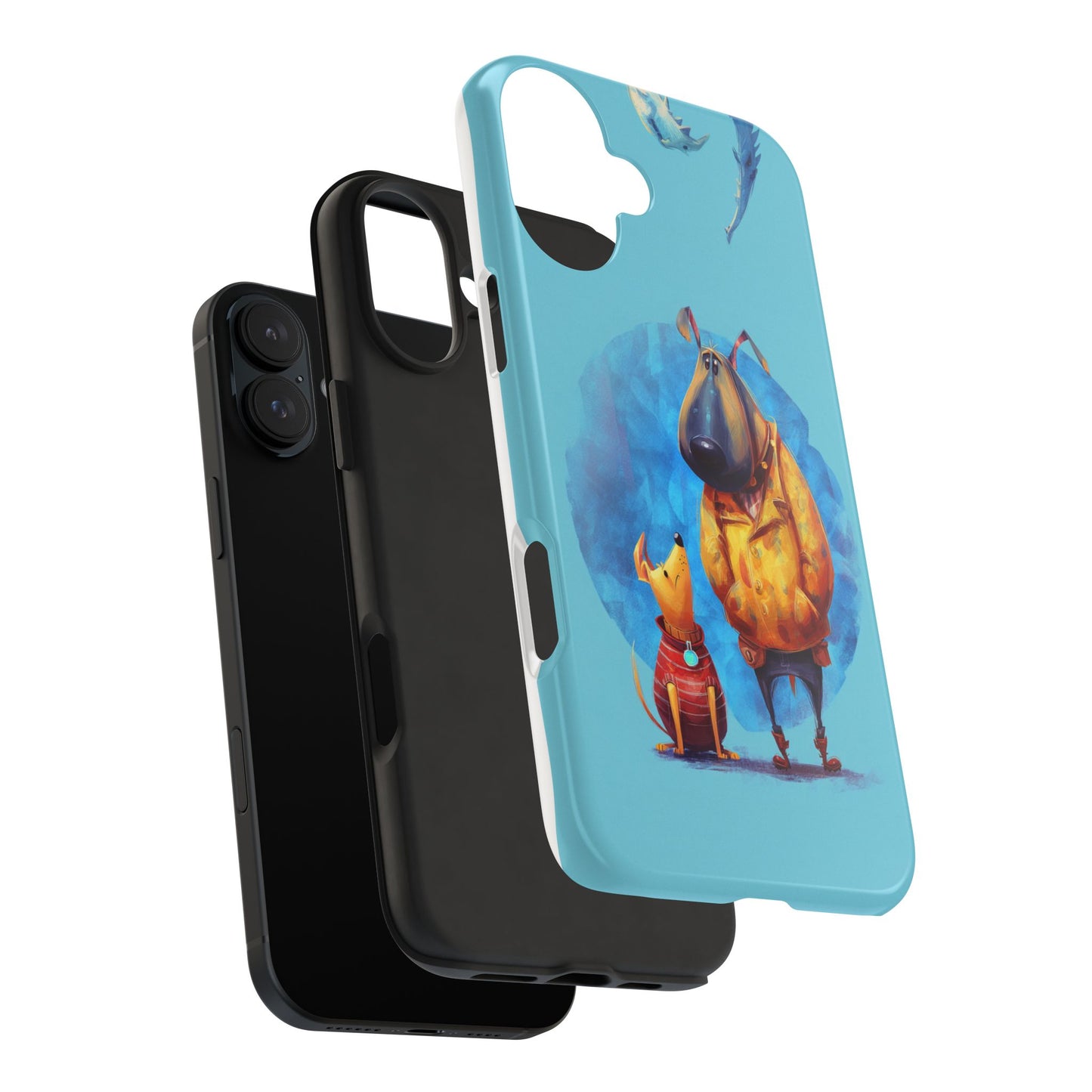 Whimsical Dog-Themed Tough Phone Case for Pet Lovers