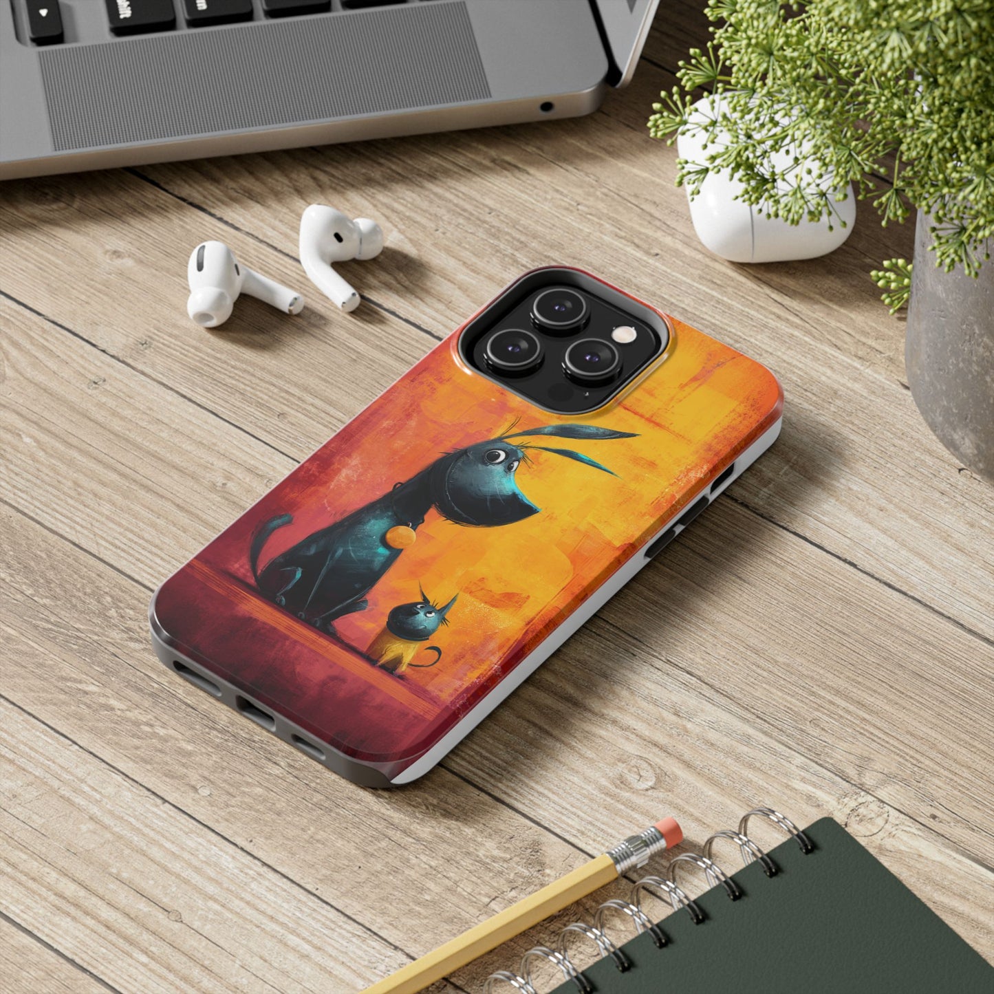 Colorful Dog & Cat Tough Phone Case – Fun Pet Lover Accessory